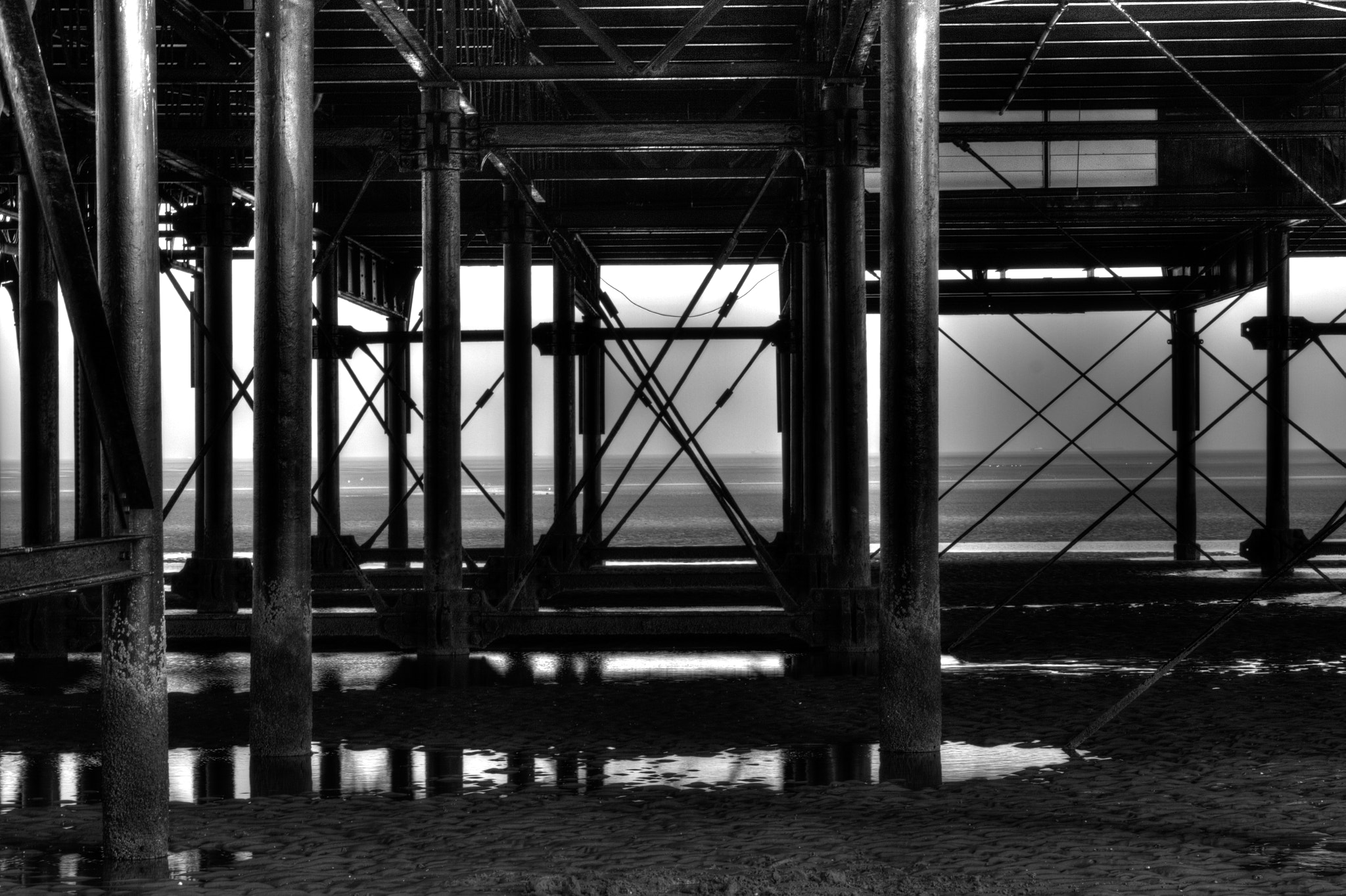 Canon EOS 7D + Sigma 24-60mm f/2.8 EX DG sample photo. Under the pier cleethorpes uk photography