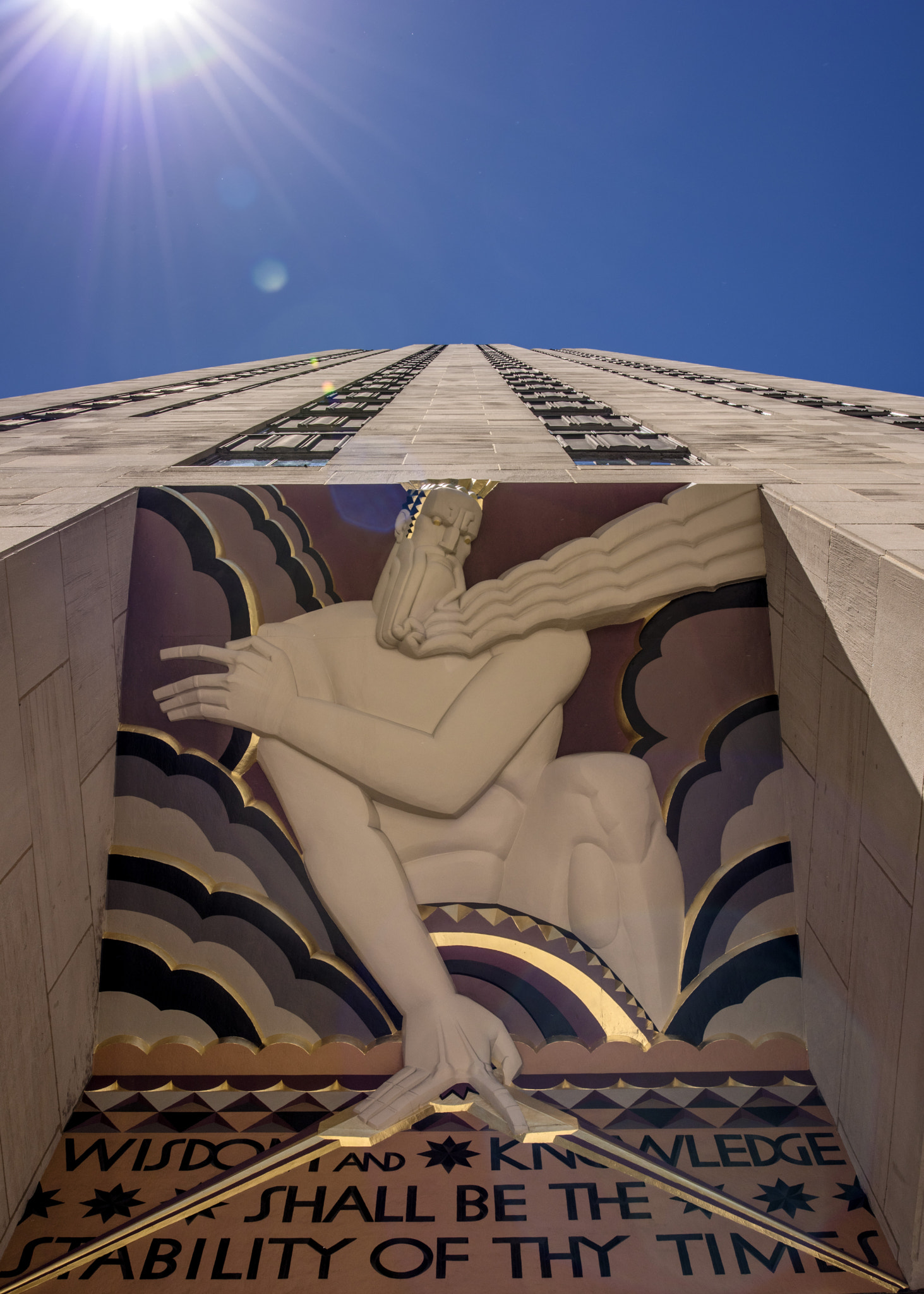Nikon D810 sample photo. Rockefeller center sun glare photography