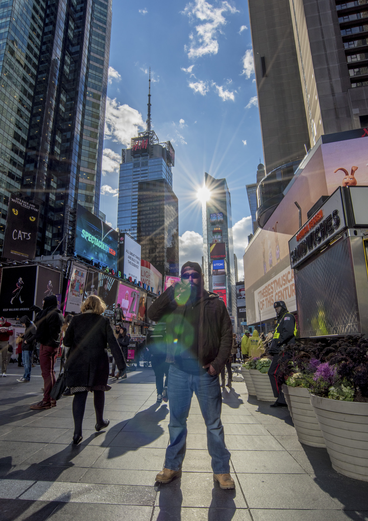 Nikon D810 sample photo. Husband in times square photography