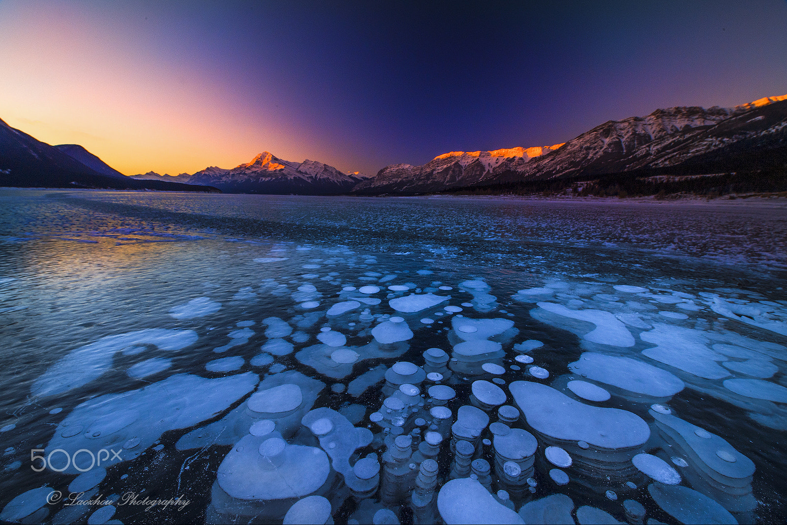 Nikon AF-S Nikkor 14-24mm F2.8G ED sample photo. Sunrise & ice bubble photography