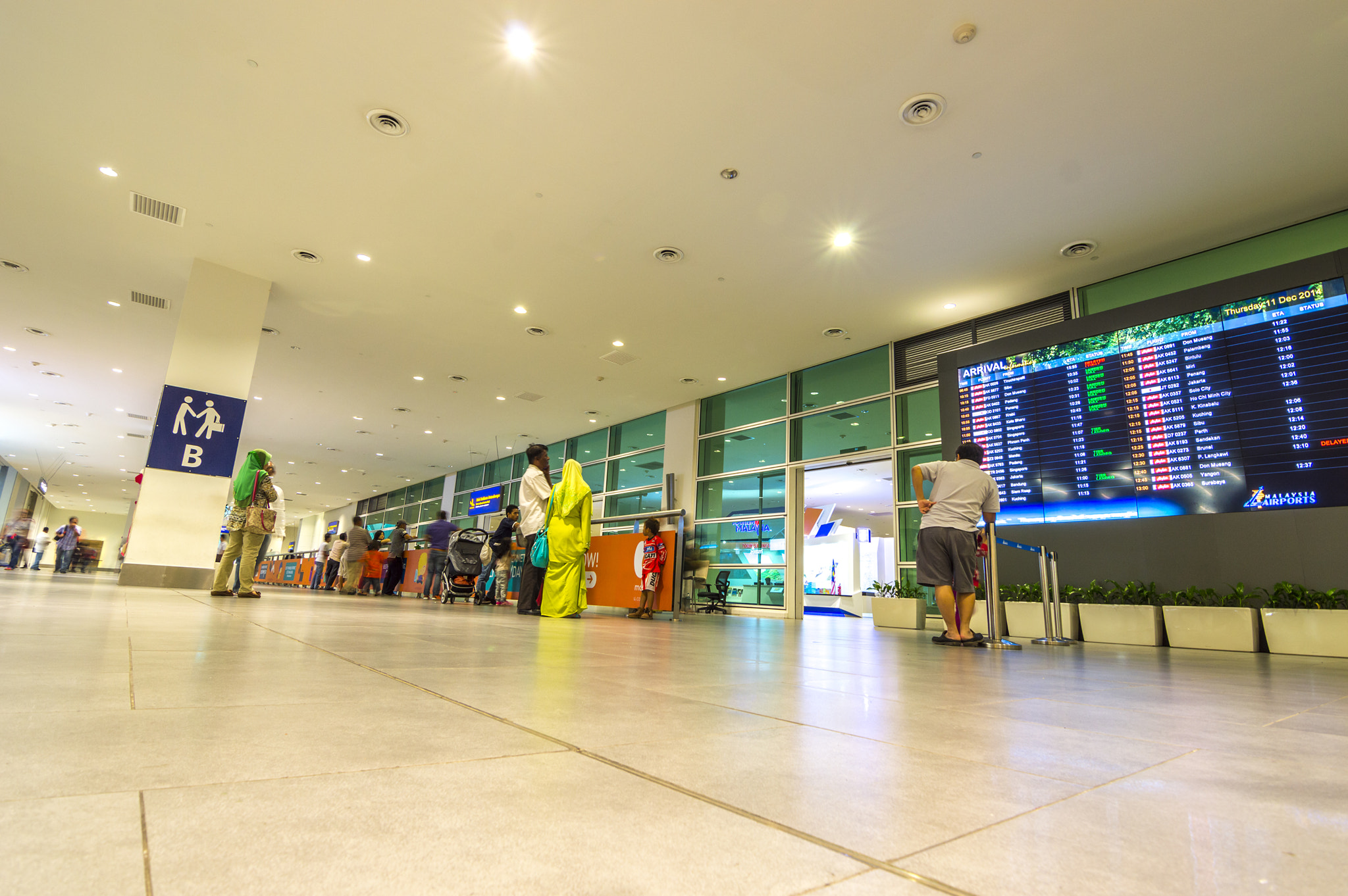KUALA LUMPUR, MALAYSIA - DECEMBER 11, 2014 : View of entrance of Kuala Lumpur International Airport.