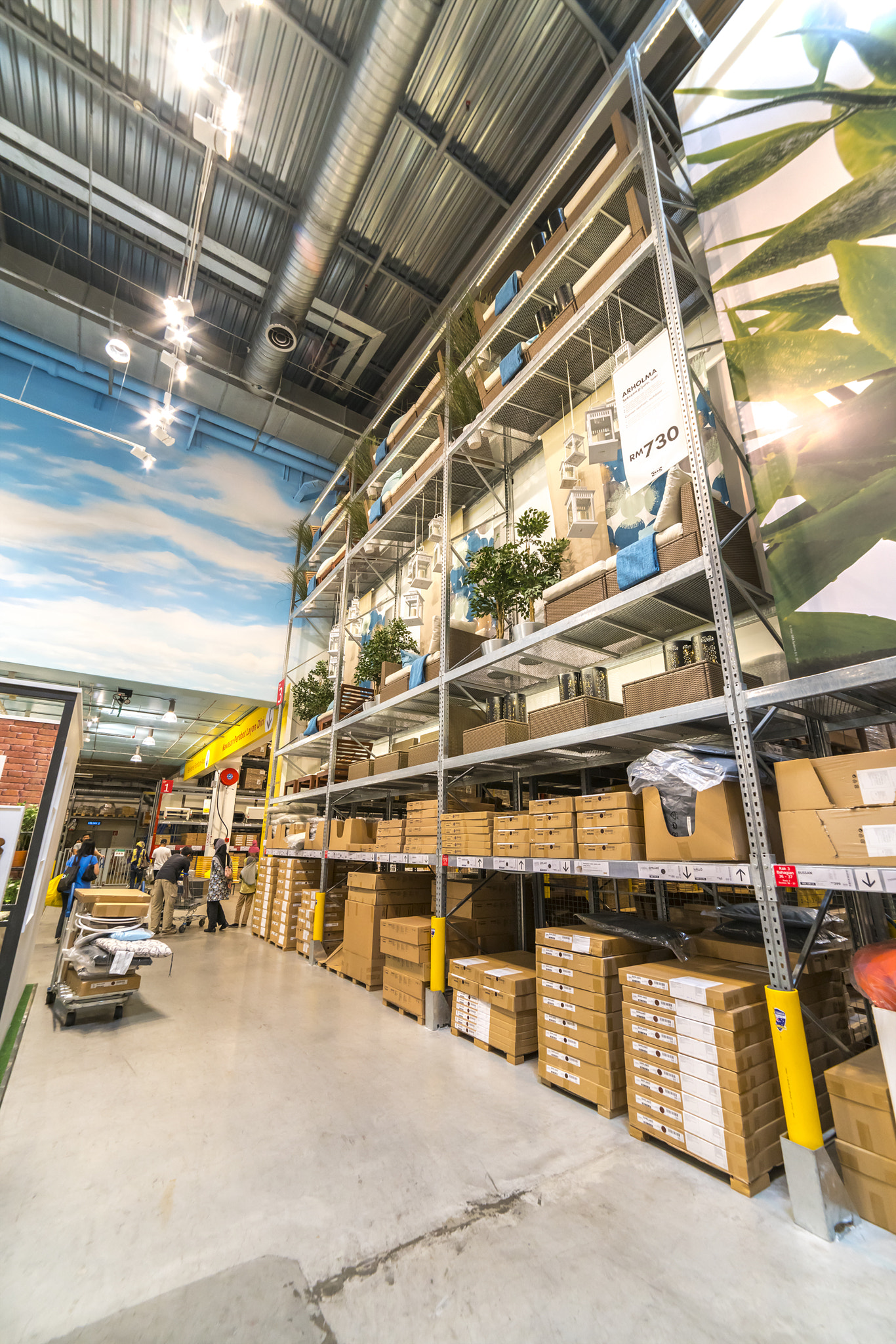 KUALA LUMPUR, MALAYSIA - MAY 22, 2016: Warehouse storage in an IKEA store. Founded in 1943, IKEA...