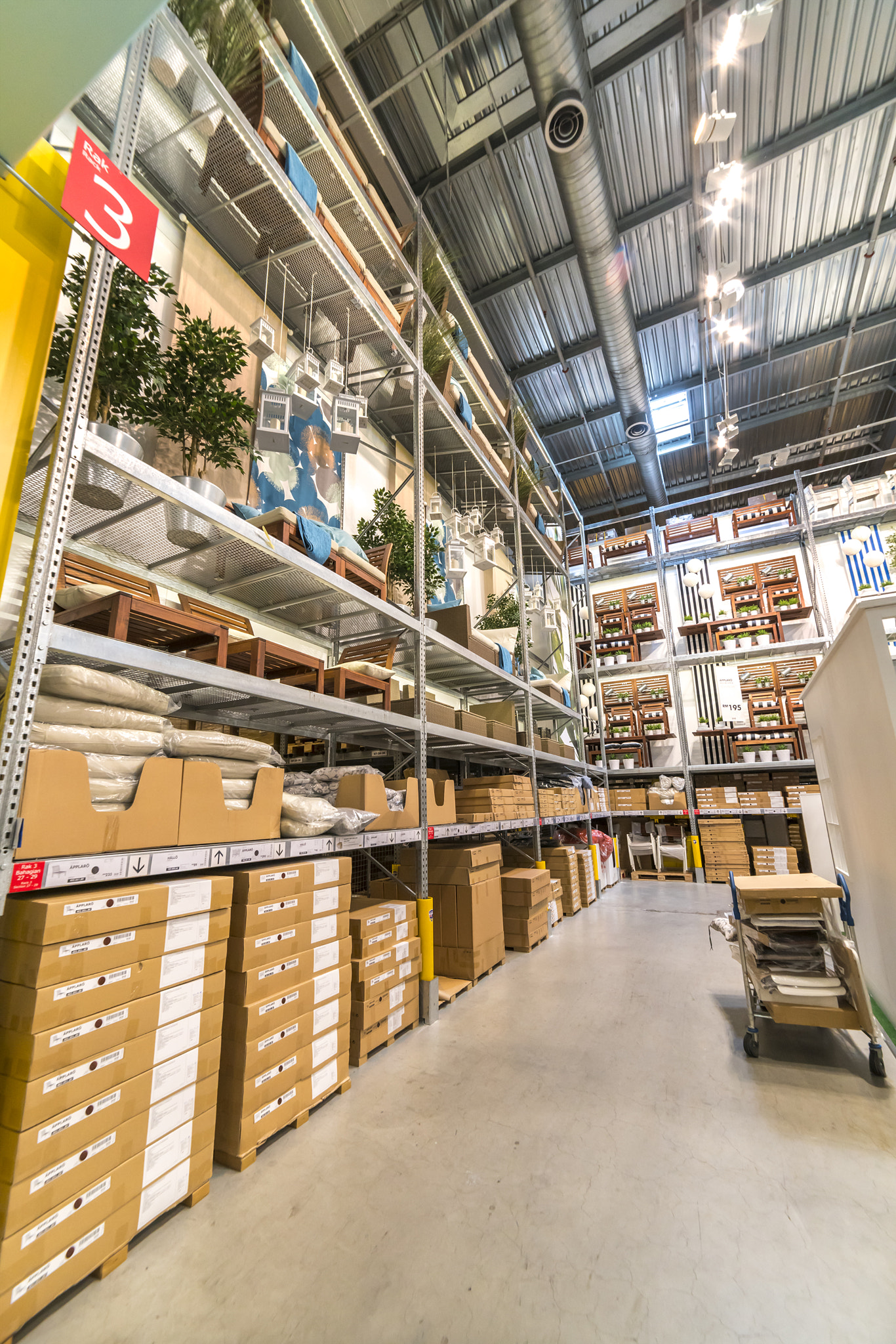 KUALA LUMPUR, MALAYSIA - MAY 22, 2016: Warehouse storage in an IKEA store. Founded in 1943, IKEA...