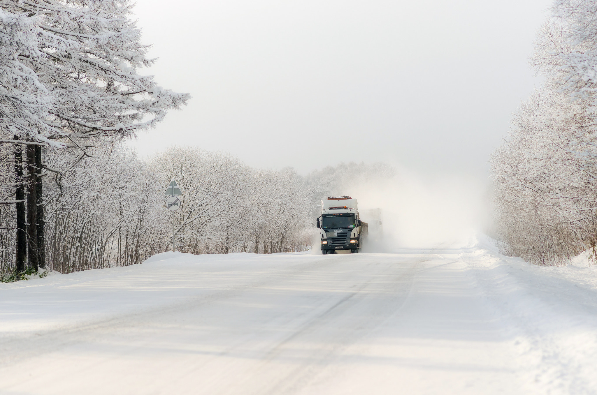 Sony Sonnar T* 135mm F1.8 ZA sample photo. Winter road. photography