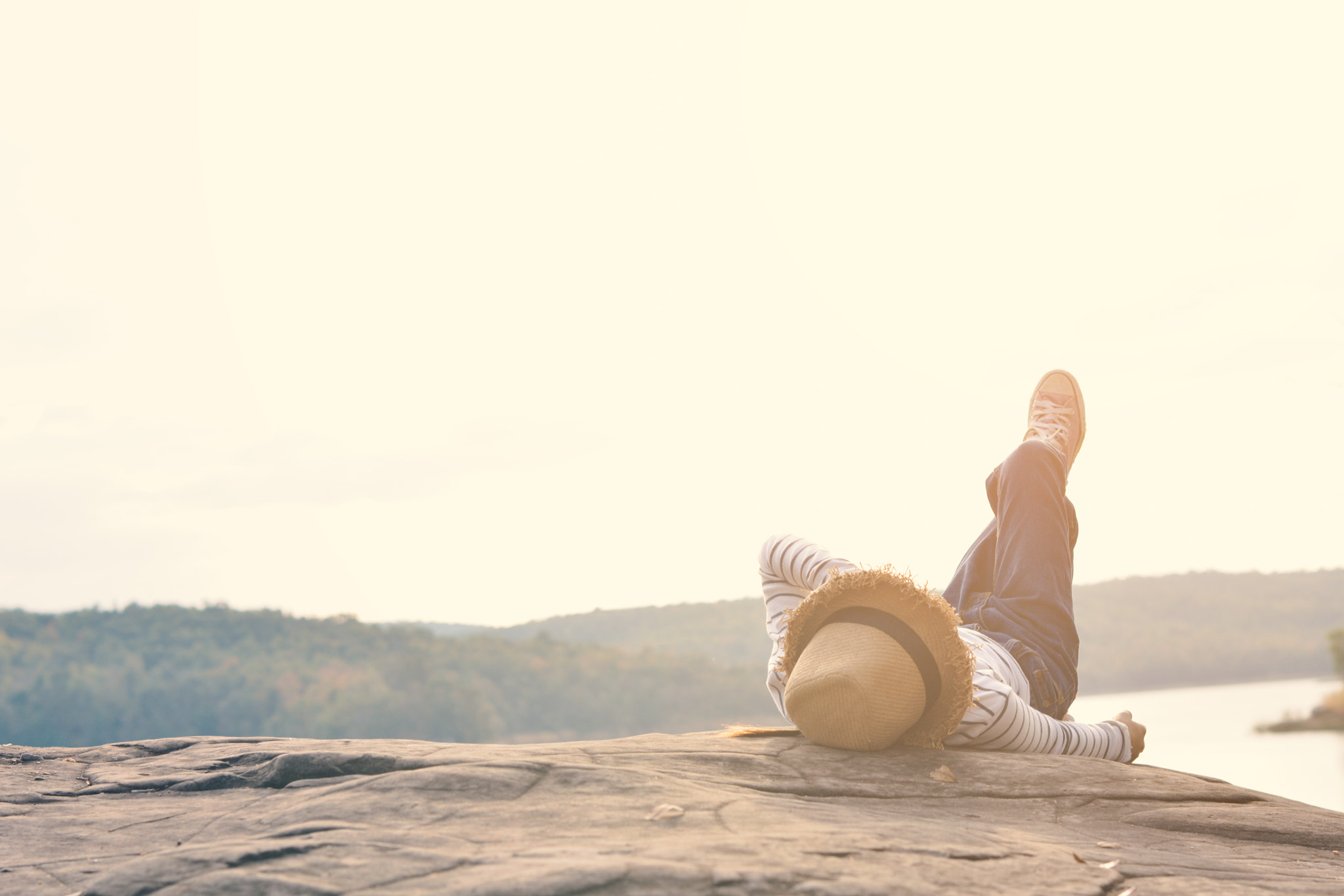 Nikon D5200 + Nikon AF-S Nikkor 50mm F1.4G sample photo. Happy asian girl backpack in nature background, relax time on holiday photography