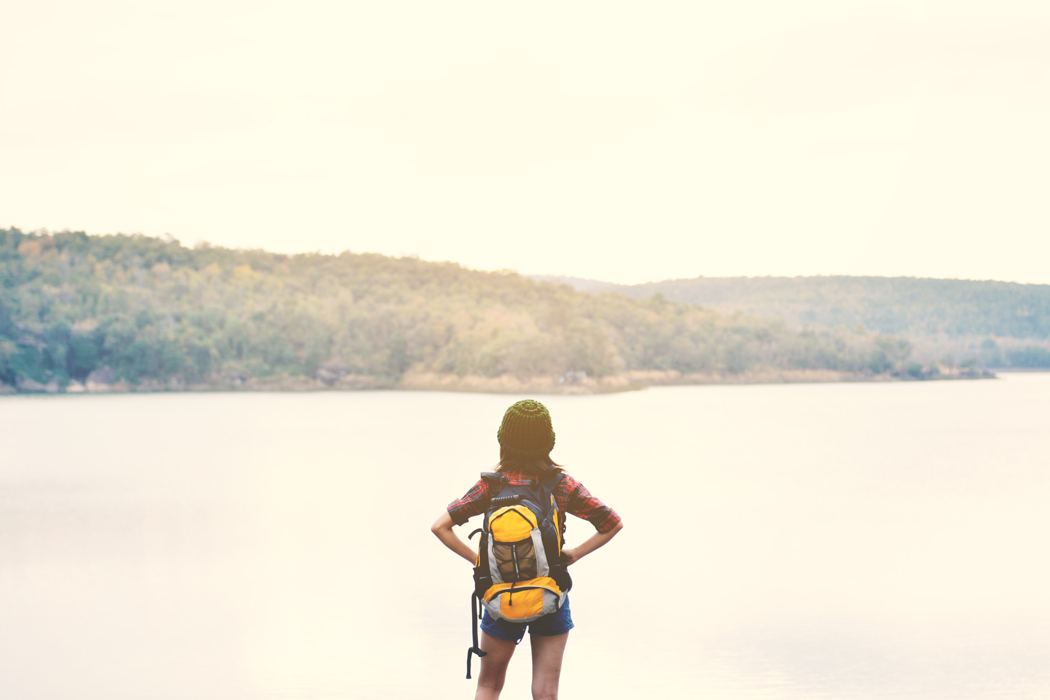 Nikon AF-S Nikkor 24-70mm F2.8G ED sample photo. Happy asian hipster women backpack in nature background, relax time photography