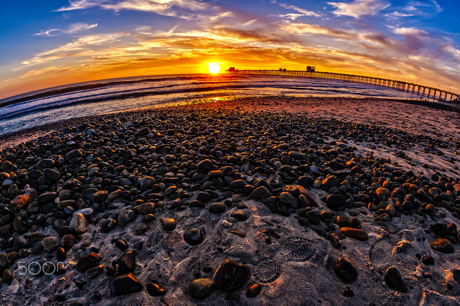 Nikon D700 sample photo. Rocky shore at sunset in oceanside - february 15, 2017 photography