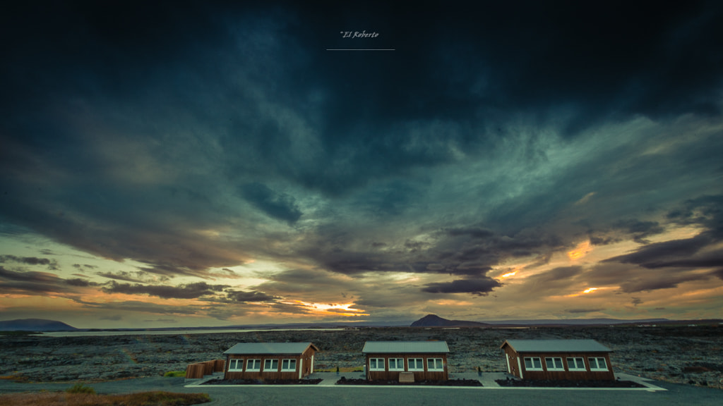 Nikon D5100 + Sigma 10-20mm F3.5 EX DC HSM sample photo. Houses on the lava. iceland photography