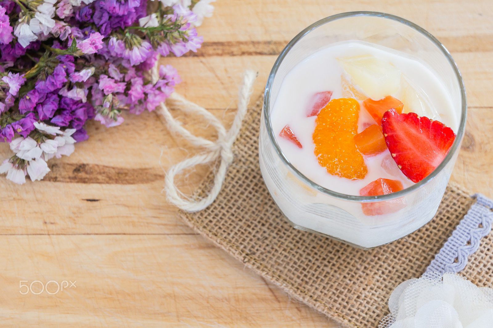 Sony Alpha NEX-3 sample photo. Milk pudding with fruits photography