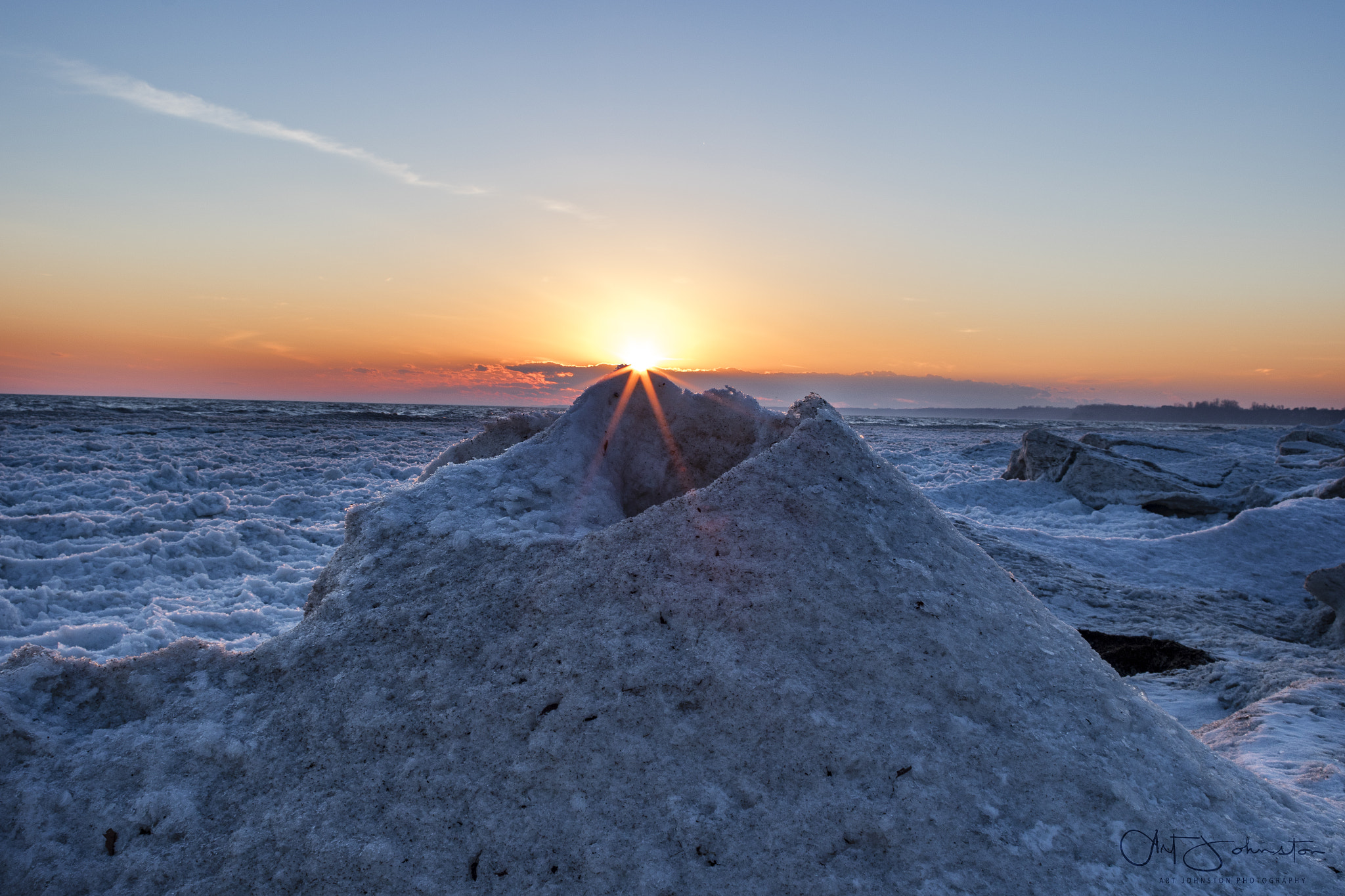 Canon EOS 7D Mark II + Canon EF 24mm f/1.4L sample photo. Icy sunset photography