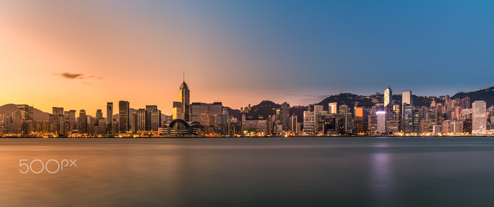 Canon EF 24-70mm F2.8L II USM sample photo. Victoria harbour of hong kong at dawn photography