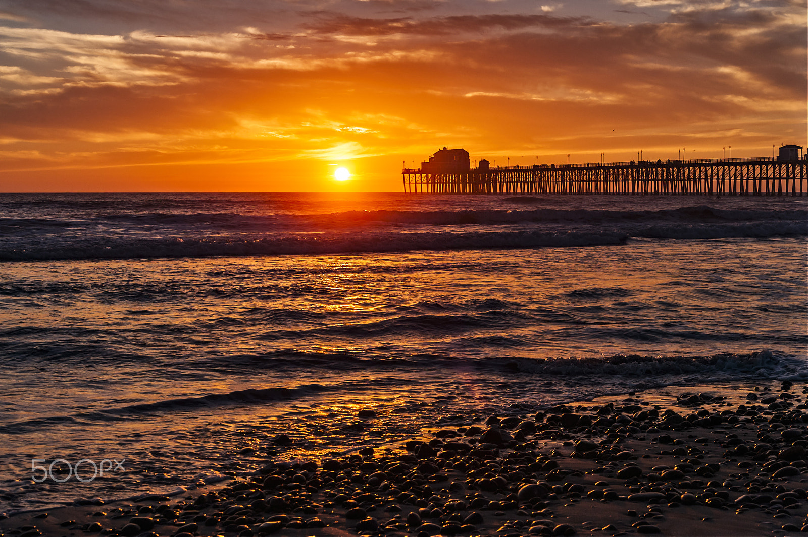 Nikon D700 sample photo. Golden sunset in oceanside - february 15, 2017 photography