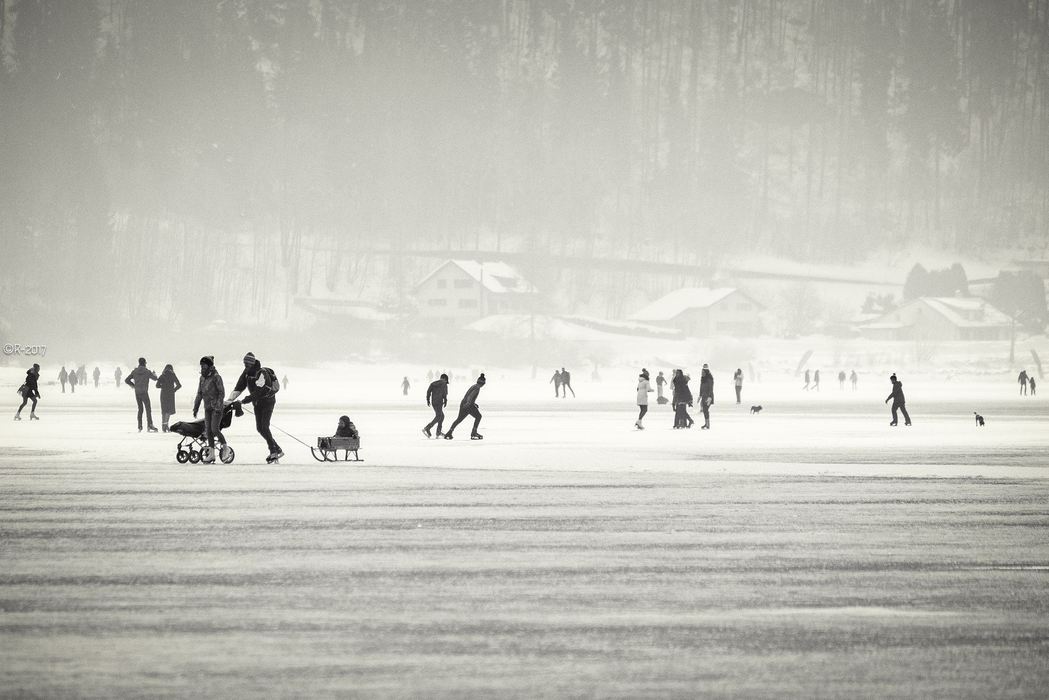 Fujifilm X-Pro1 + Fujifilm XF 55-200mm F3.5-4.8 R LM OIS sample photo. Lake skating photography