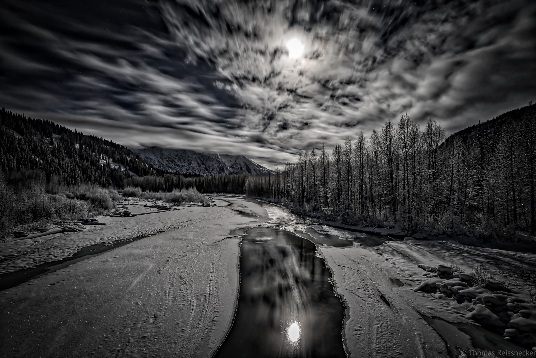 Sony a7S sample photo. Icecold night in bc, canada. minus 25 c on the bell2 bridge. photography