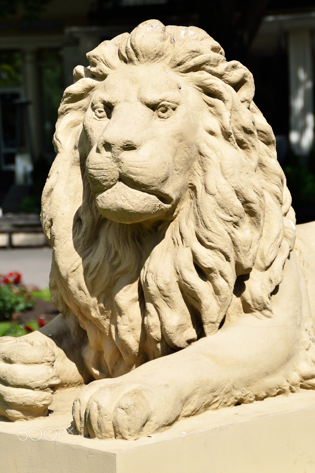 Nikon D3300 + Tamron AF 18-200mm F3.5-6.3 XR Di II LD Aspherical (IF) Macro sample photo. Statue of a lion. photography