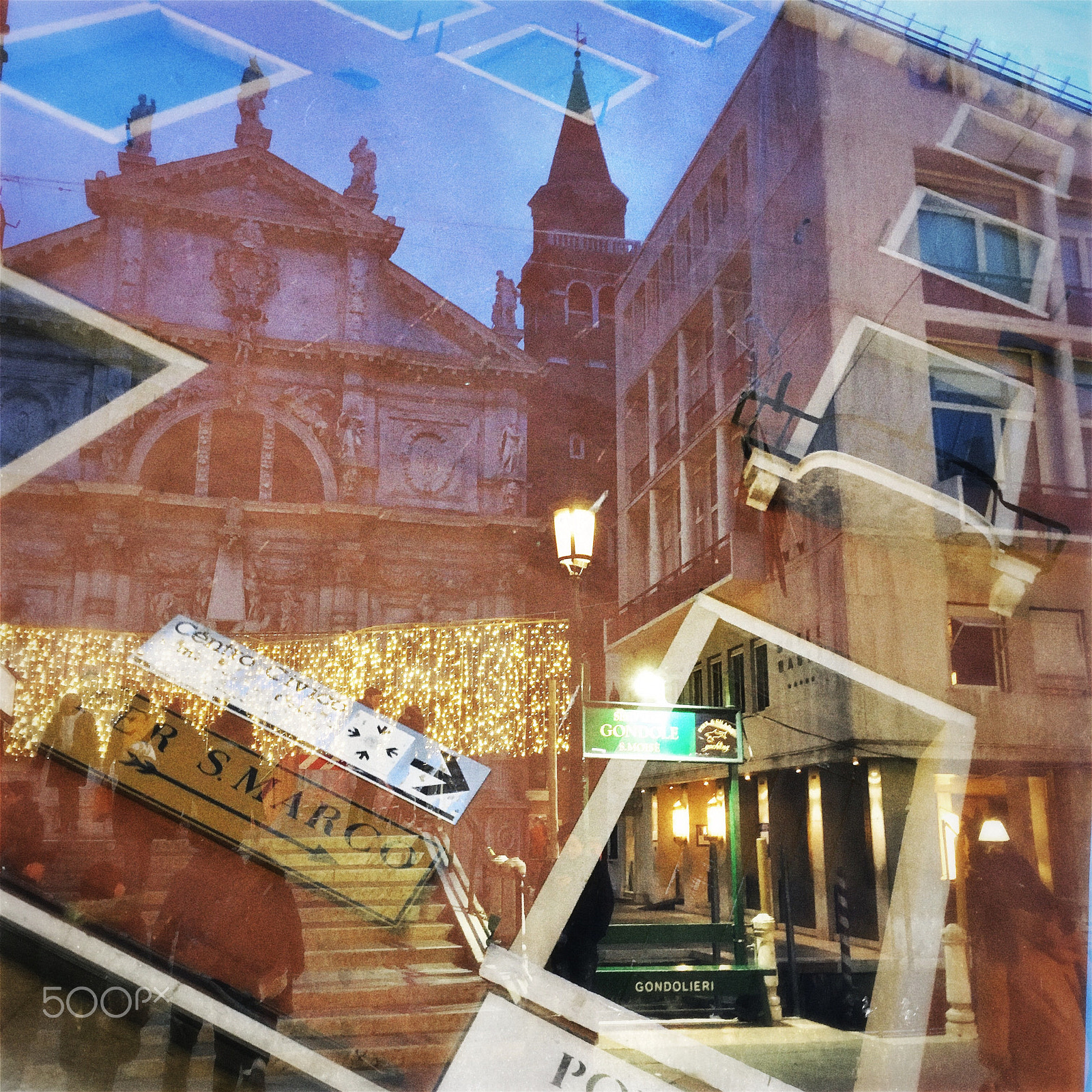 Hipstamatic 331 sample photo. Double exposure, venice / venise / venedig photography