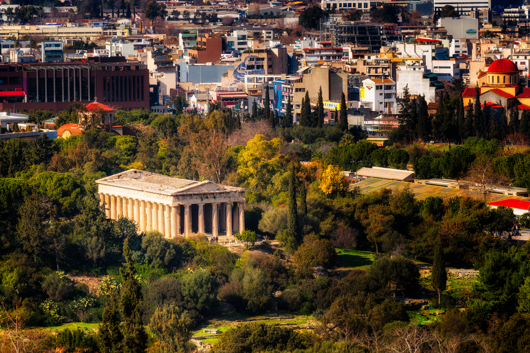 Nikon AF-S Nikkor 70-200mm F4G ED VR sample photo. Athens temple of hephaestus photography