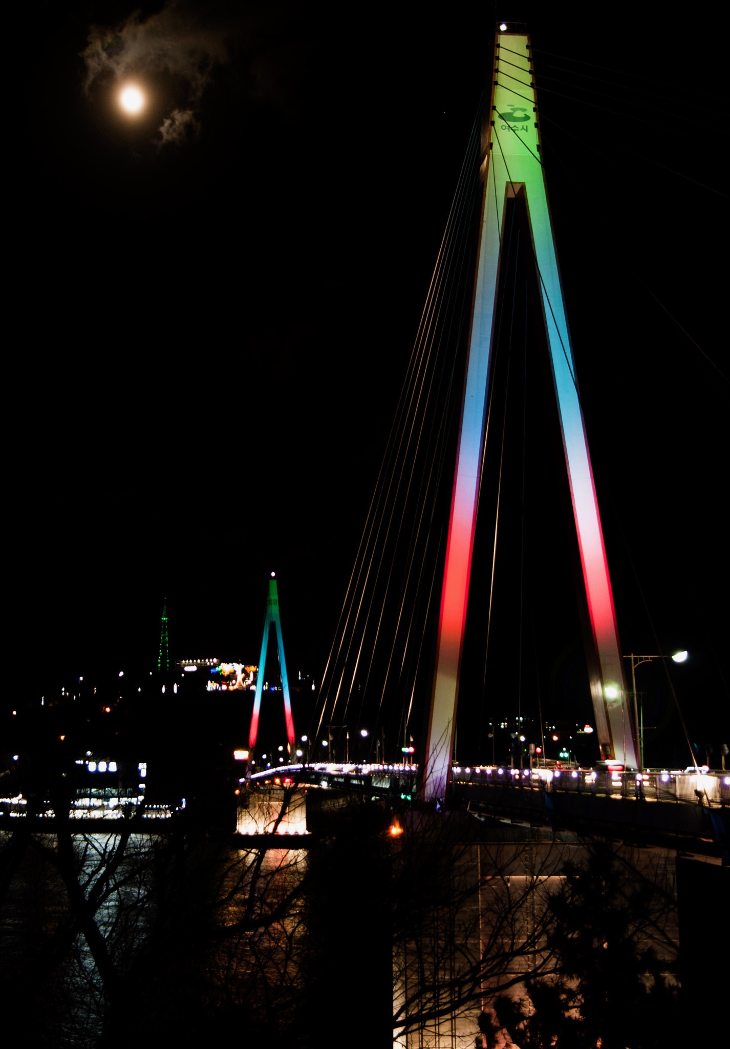 Tokina AT-X 16-28mm F2.8 Pro FX sample photo. 바다와 대교 위의 달을 삼키는 괴물 photography