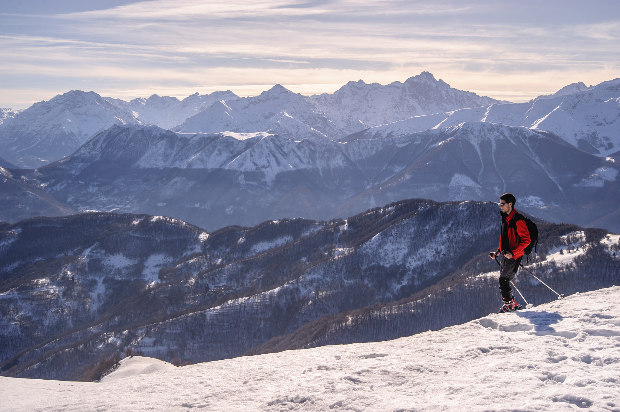 Nikon D700 + Tamron AF 28-75mm F2.8 XR Di LD Aspherical (IF) sample photo. Ski mountaineering on alpe di rittana photography