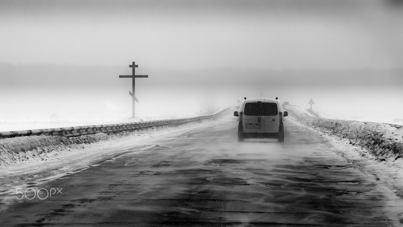 Nikon D3100 sample photo. Road blizzard photography