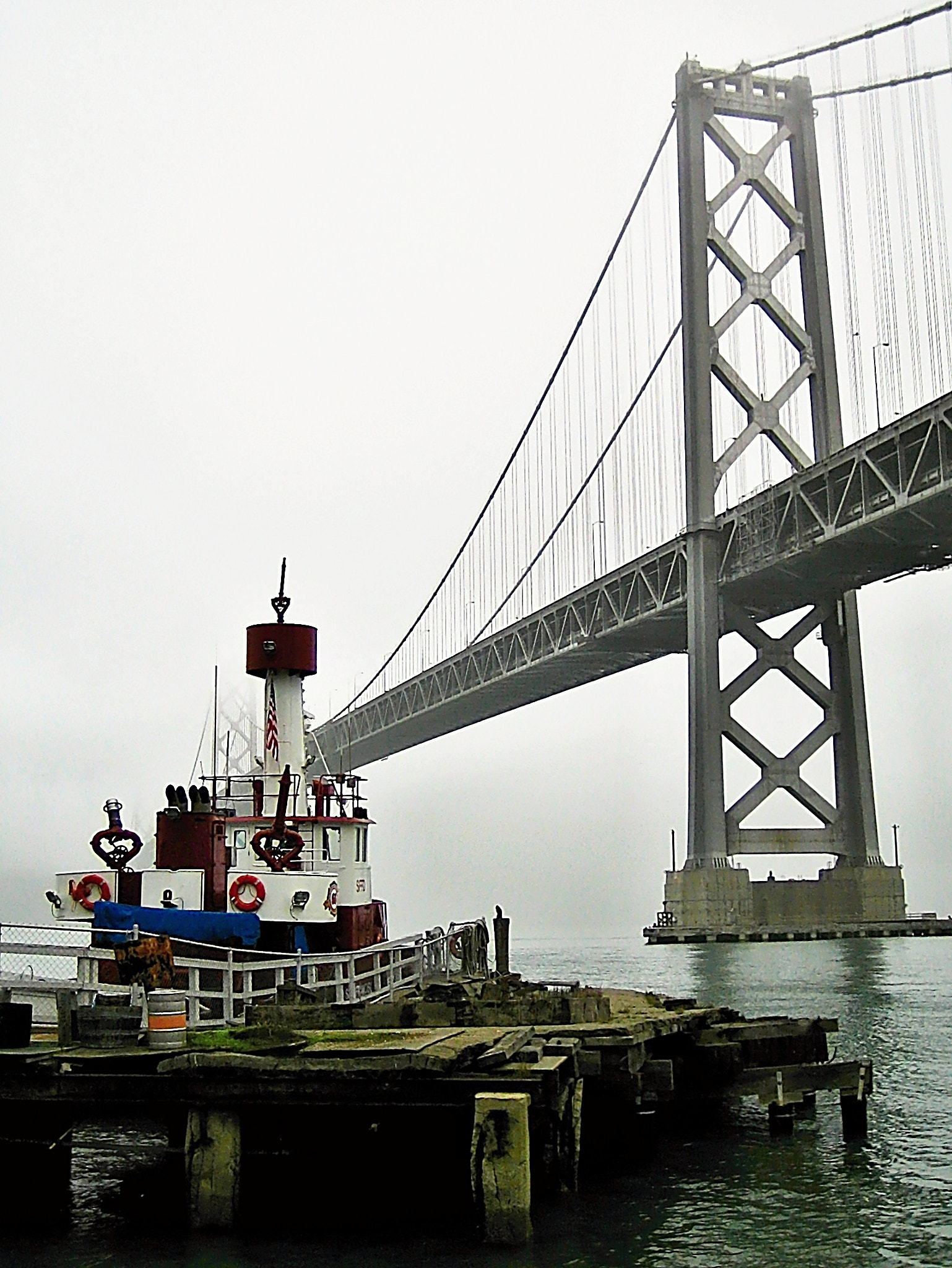 Canon POWERSHOT SD300 sample photo. Sf fireboat & bay bridge photography