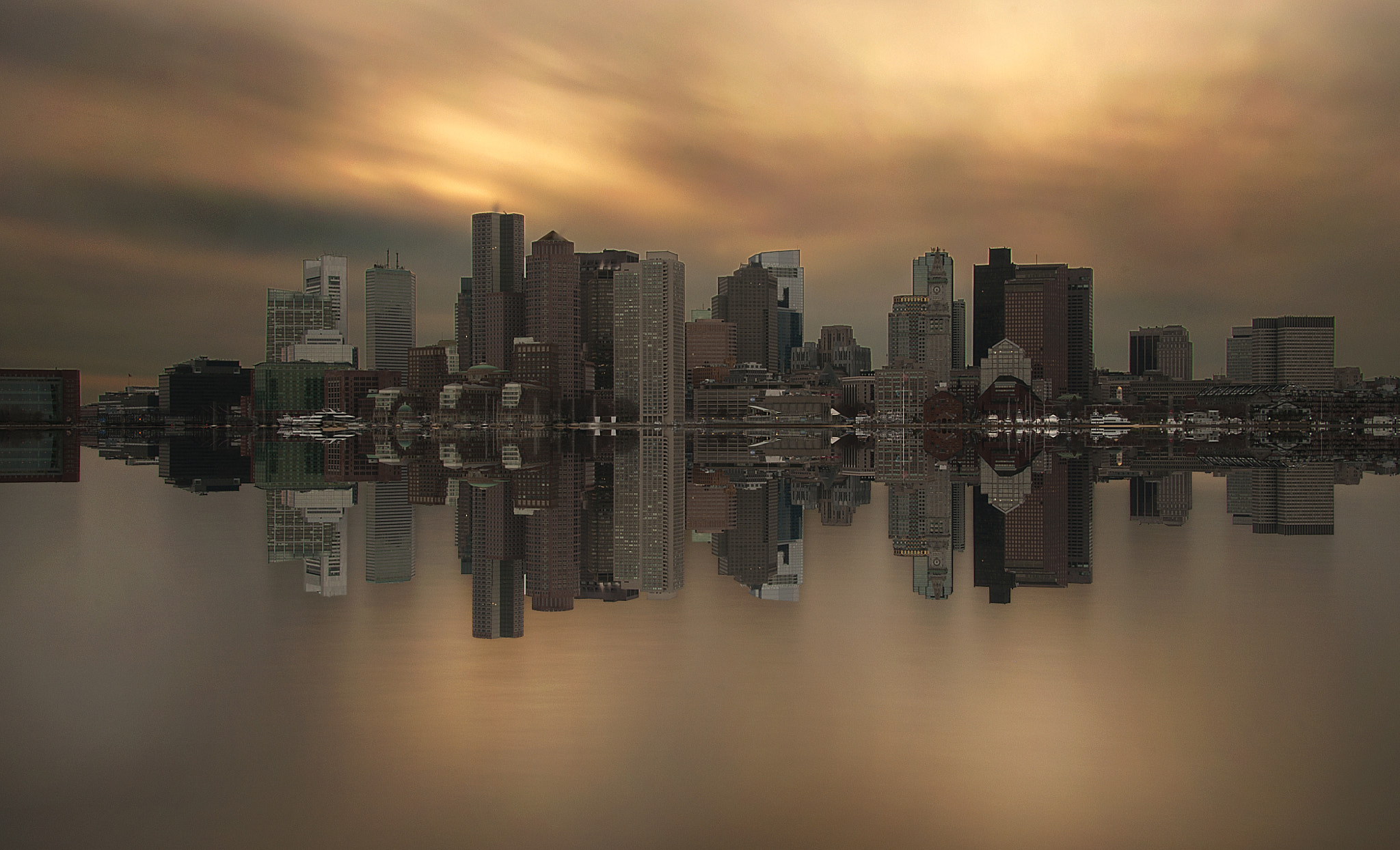 Nikon D5000 sample photo. Boston skyline symmetry photography