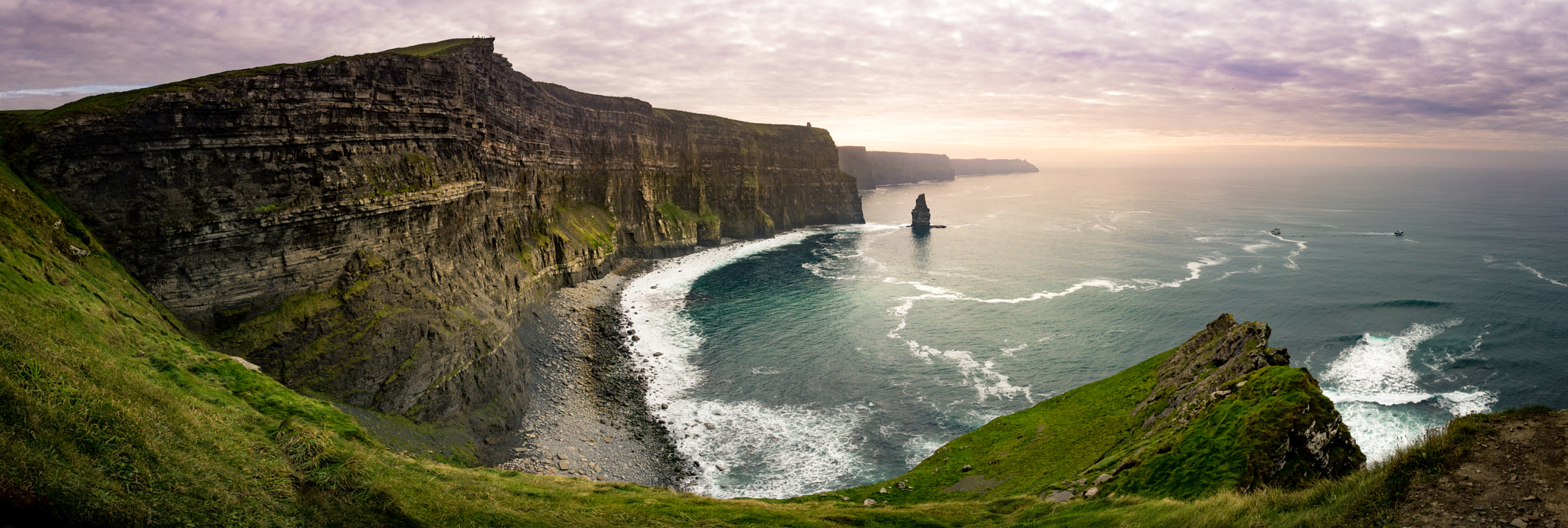 Canon EF 75-300mm F4.0-5.6 IS USM sample photo. Cliffs of moher at sundown photography