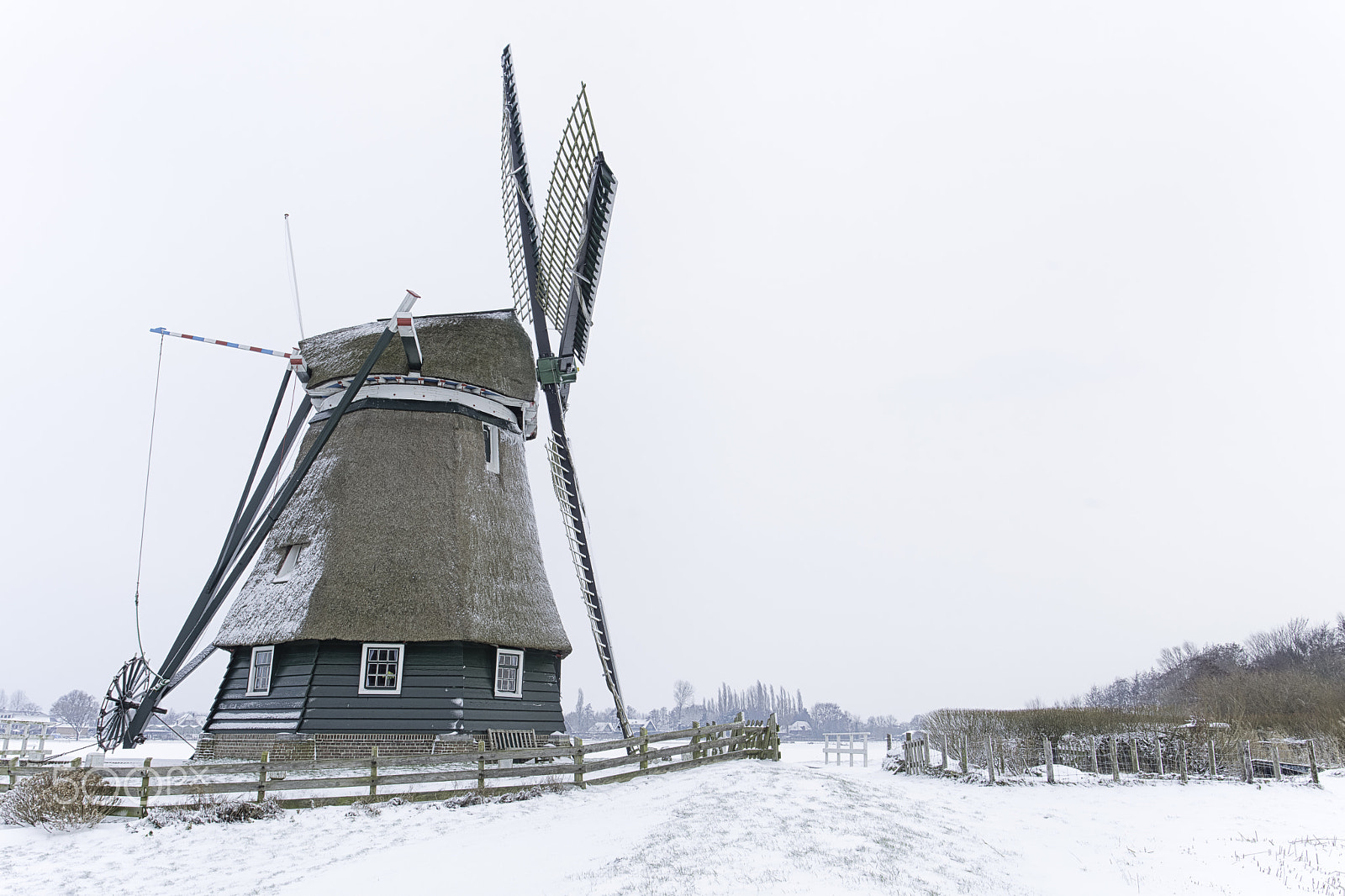 Canon EOS 5DS + Canon EF 17-40mm F4L USM sample photo. Windmill in winter scene photography