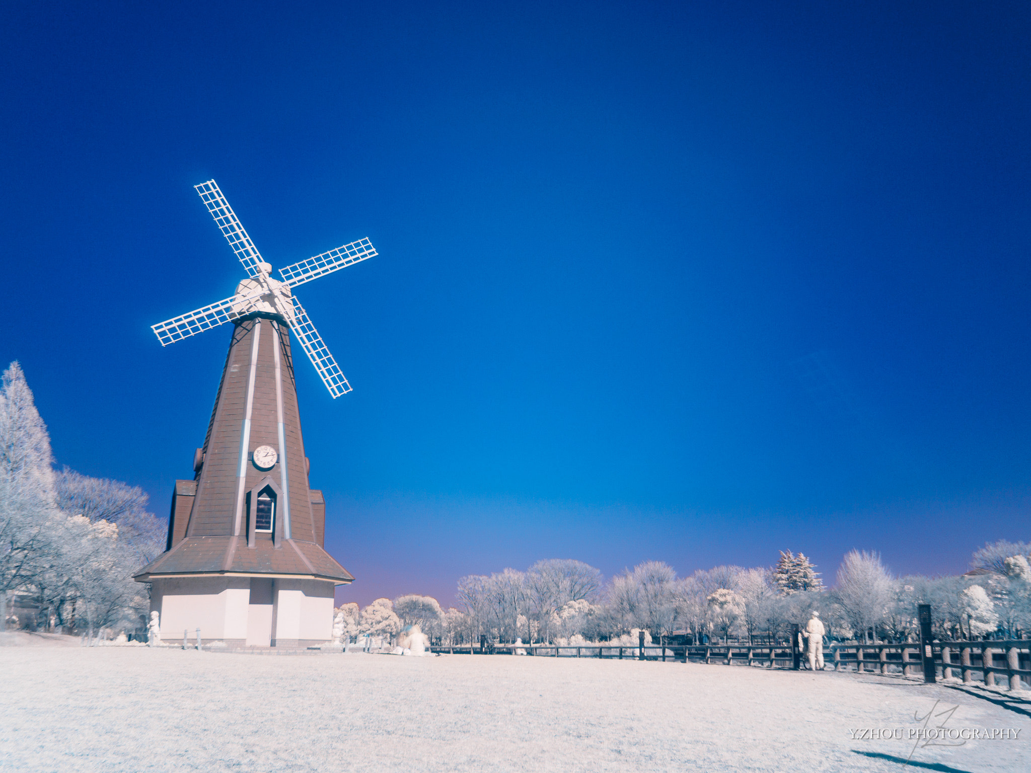 Olympus PEN E-P5 sample photo. Infrared windmill photography
