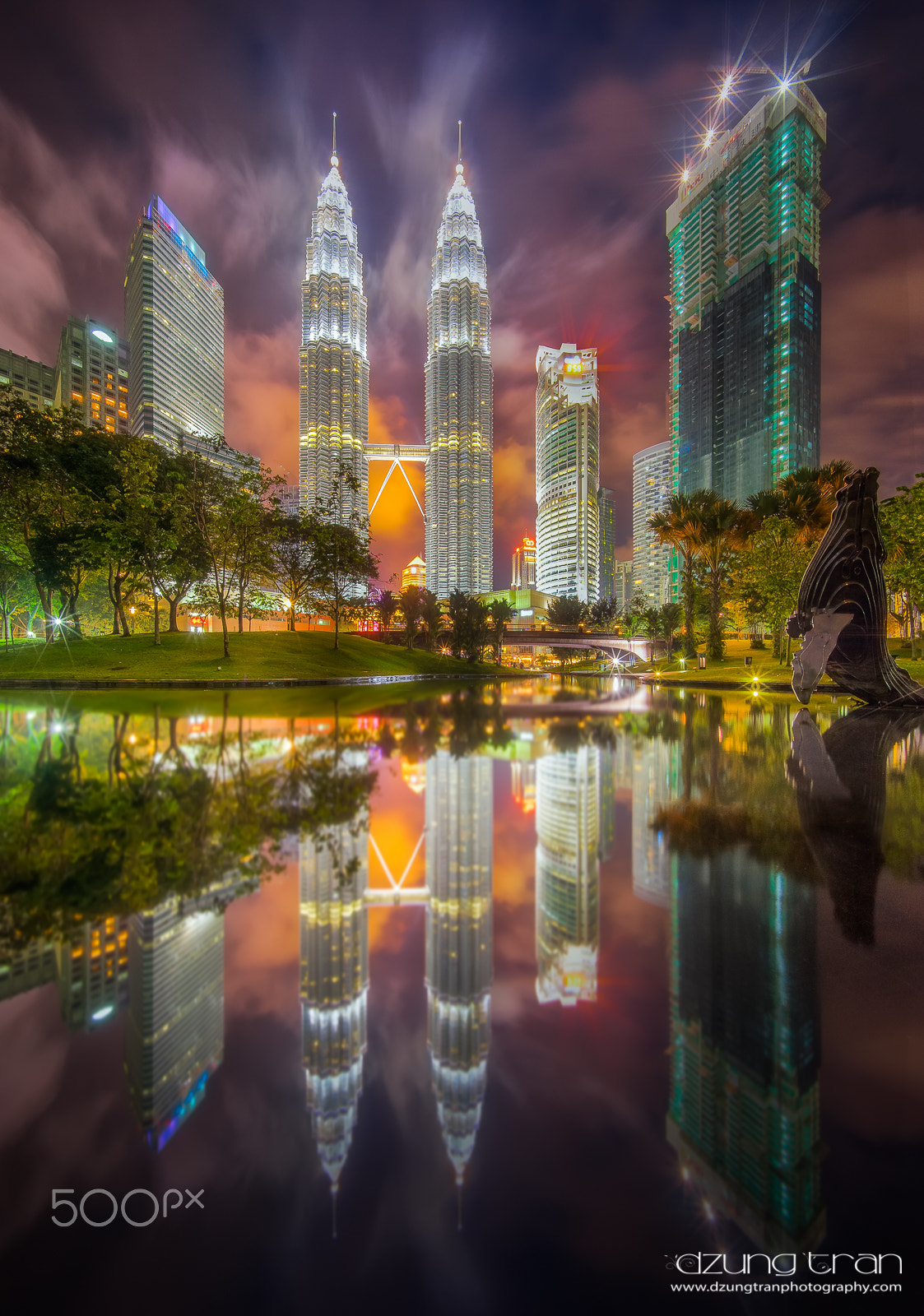 Sony a7R sample photo. Klcc in fire photography