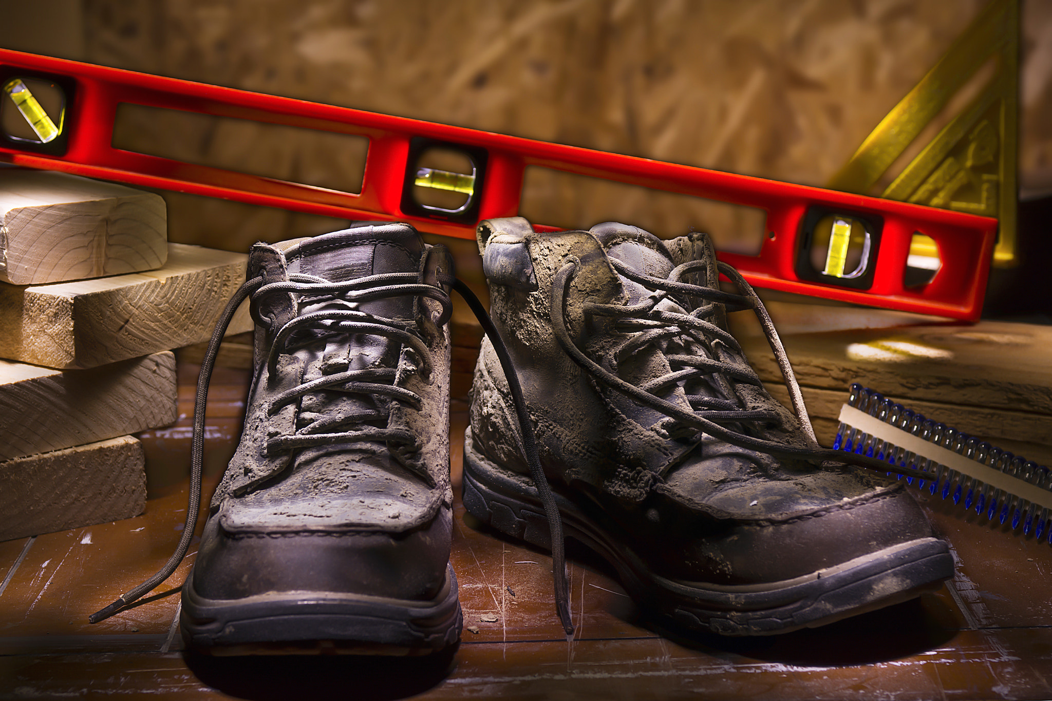 Nikon AF-S Nikkor 28-70mm F2.8 ED-IF sample photo. Work boots photography