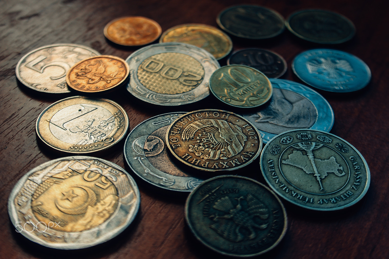 Canon EF-S 18-55mm F3.5-5.6 II sample photo. Different coins photography