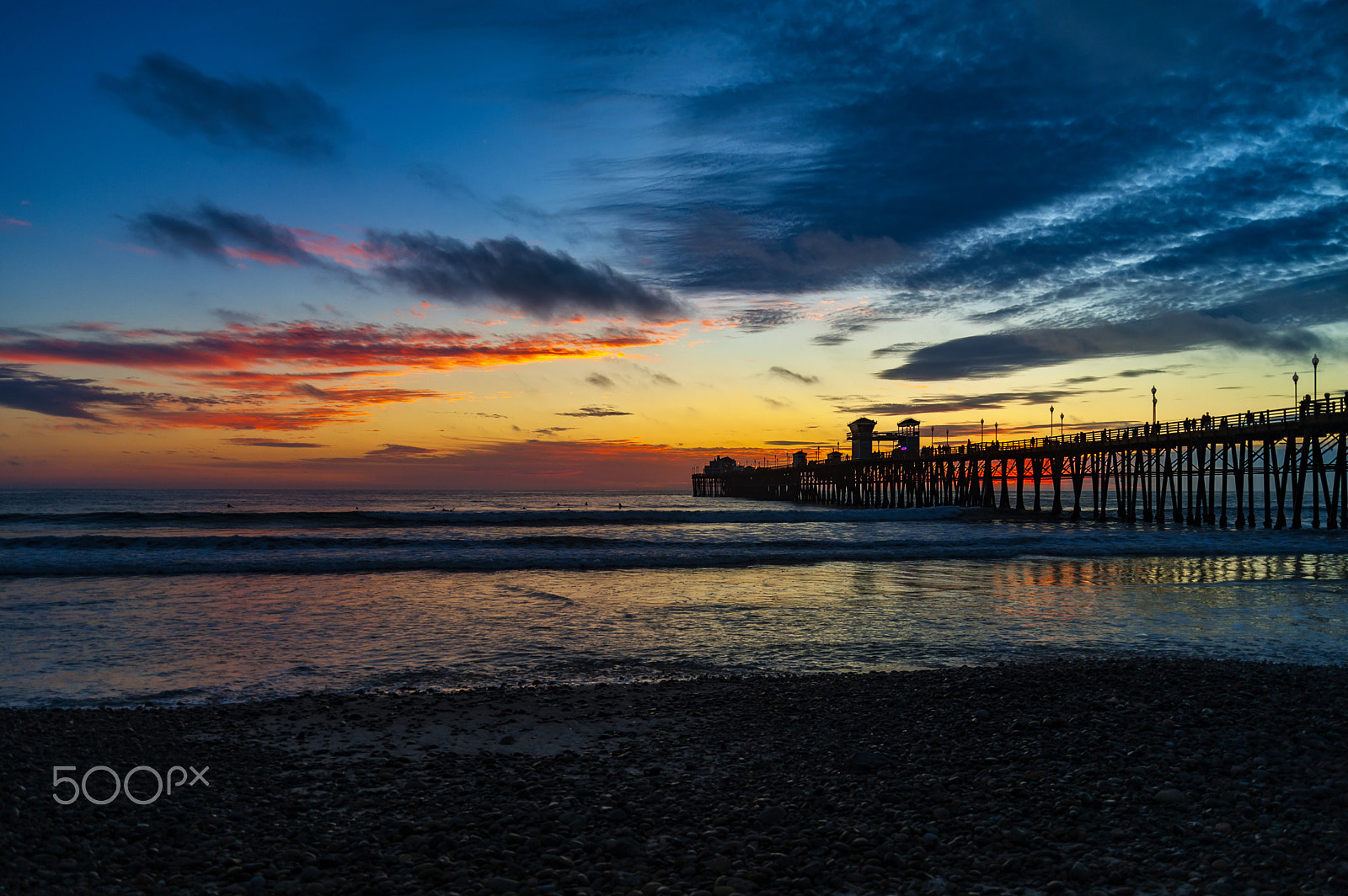 Nikon D700 sample photo. Evening at the oceanside pier - february 16, 2017 photography