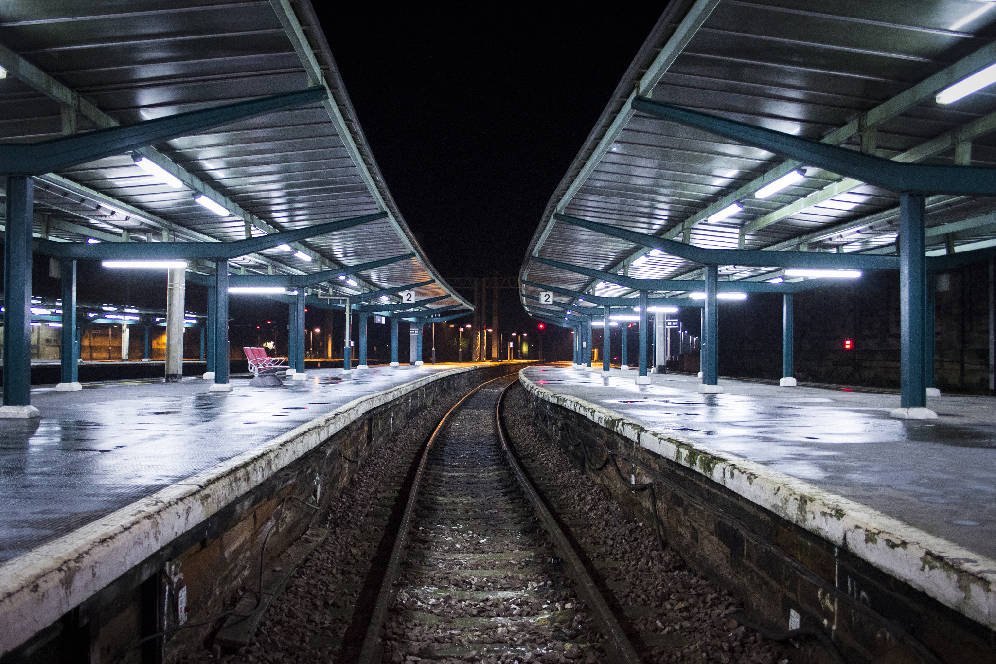 Canon EF-S 18-55mm F3.5-5.6 II sample photo. Night railway photography