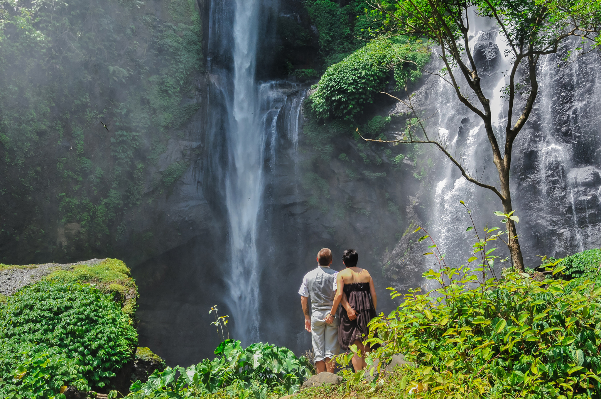 Nikon D300S sample photo. Couple next to waterfall photography
