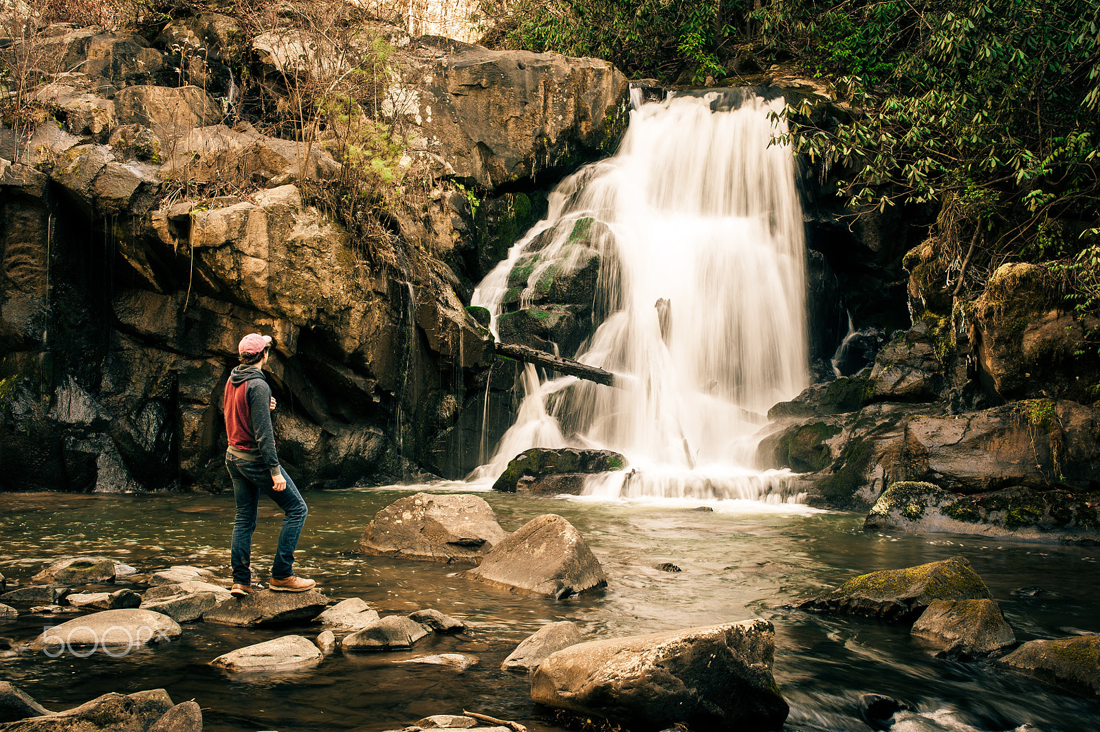 AF Zoom-Nikkor 28-85mm f/3.5-4.5 sample photo. Standing next to a waterfall photography