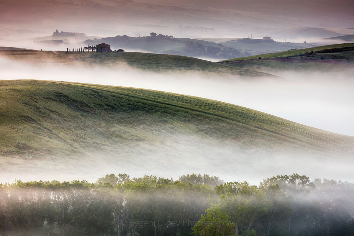 Canon EF 70-200mm F4L IS USM sample photo. Misty tuscany photography