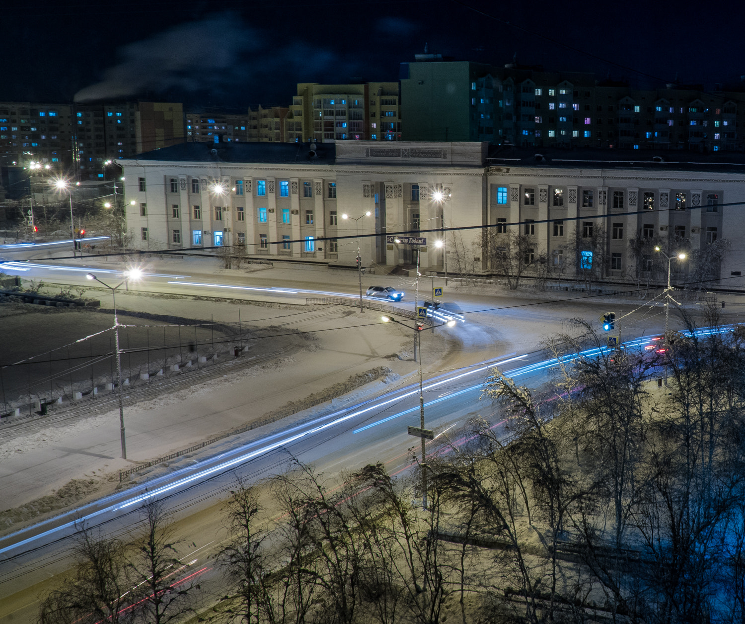 OLYMPUS M.14-150mm F4.0-5.6 II sample photo. Yakutsk night view photography