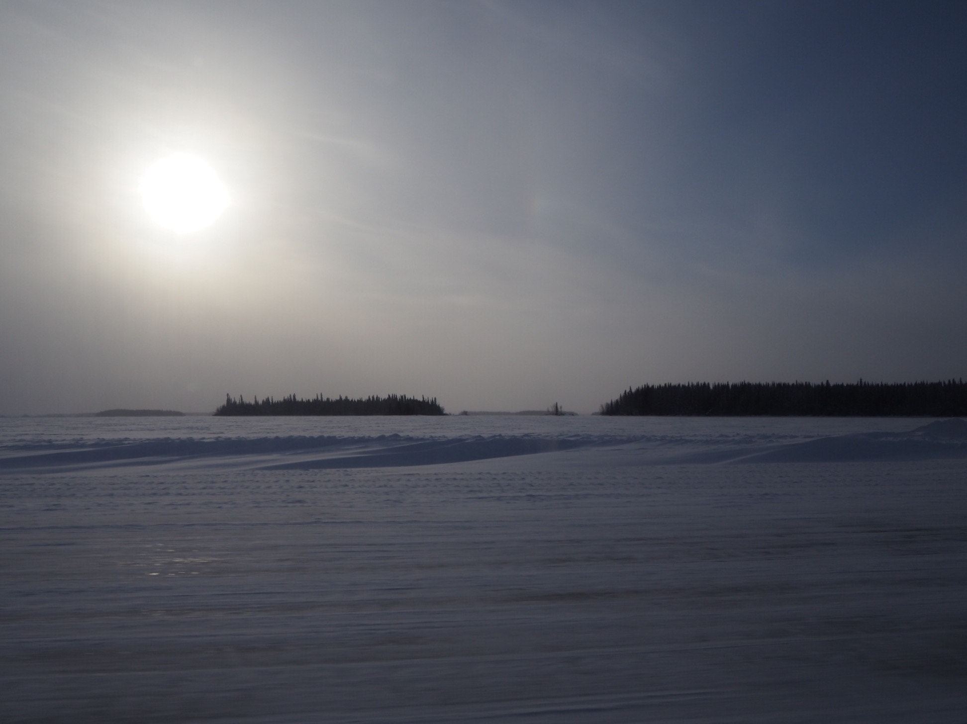 Olympus PEN-F sample photo. Ice road between muskrat dam and sachigo lake. photography
