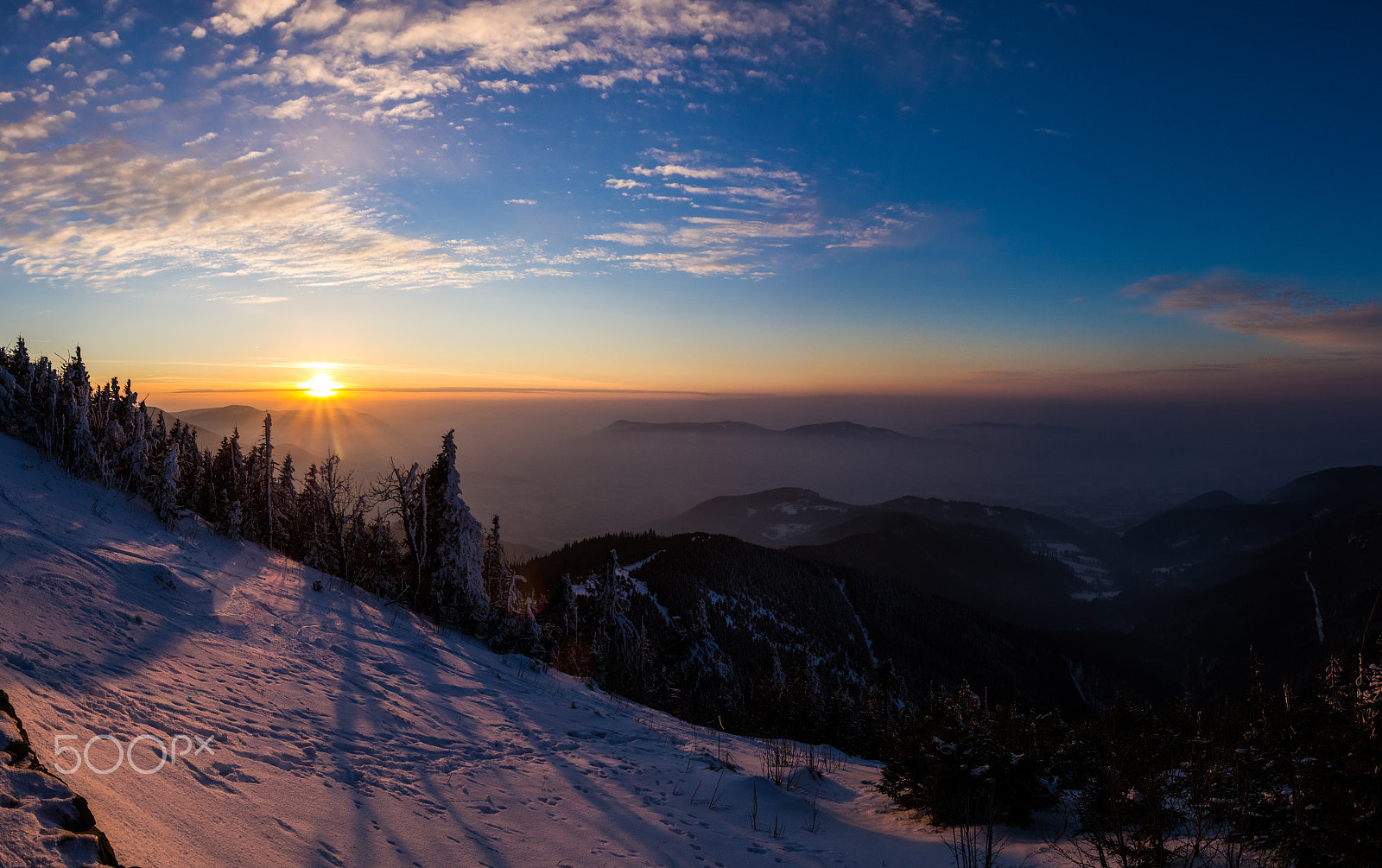 Tamron SP AF 17-50mm F2.8 XR Di II LD Aspherical (IF) sample photo. Sunset in beskydy range photography