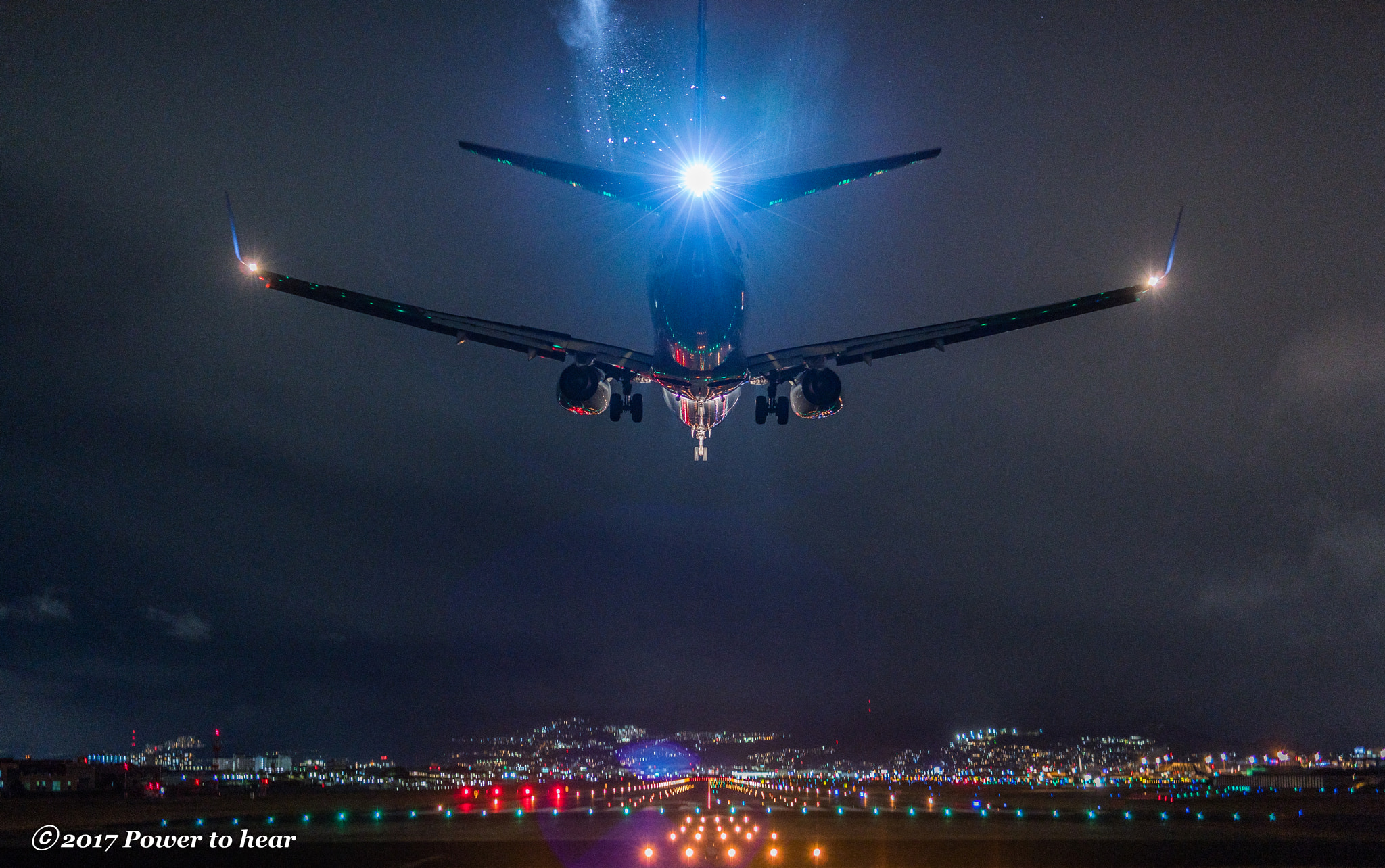 Nikon D5 + Sigma 50mm F1.4 DG HSM Art sample photo. Ana b737 landing in the snow, scattered grains fro photography