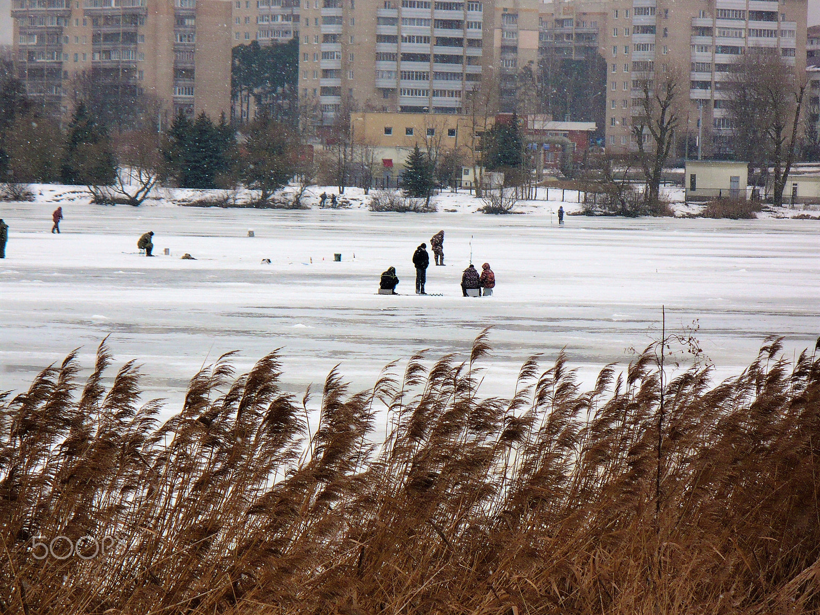 Panasonic DMC-LZ7 sample photo. Fishing on thin ice photography