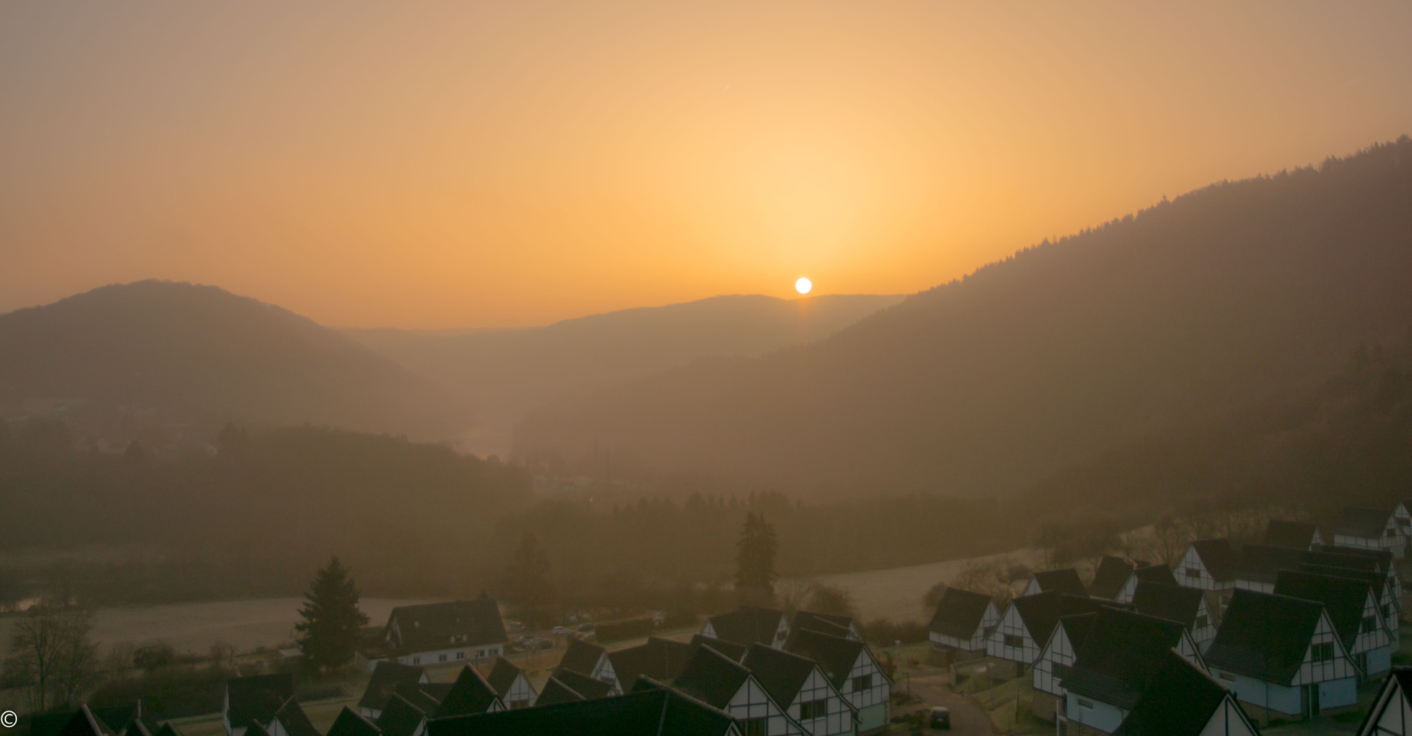 Sony ILCA-77M2 sample photo. Sunrise in heimbach (eiffel) photography