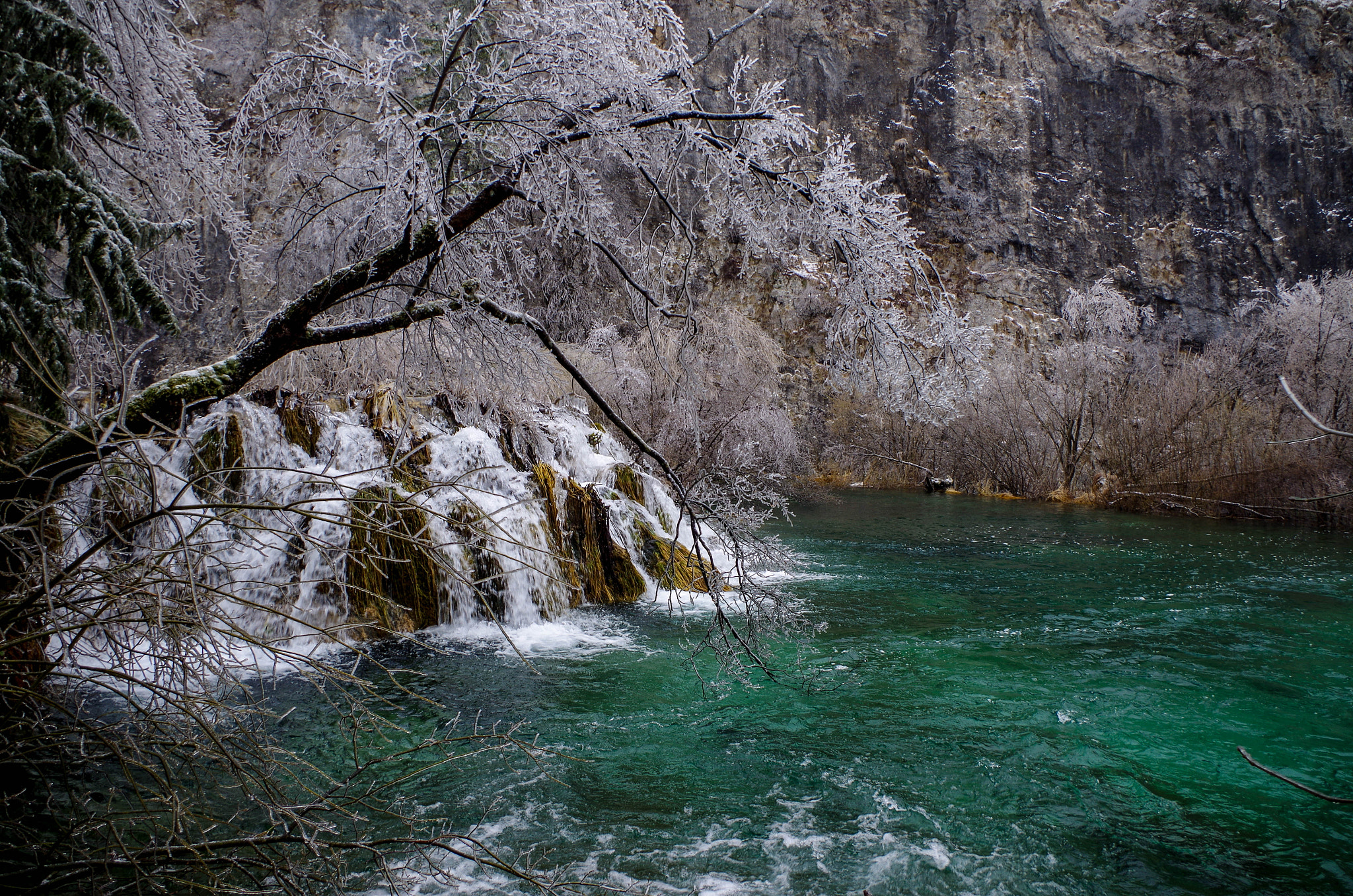 Pentax K-500 sample photo. Waterfall in plitvice national park photography