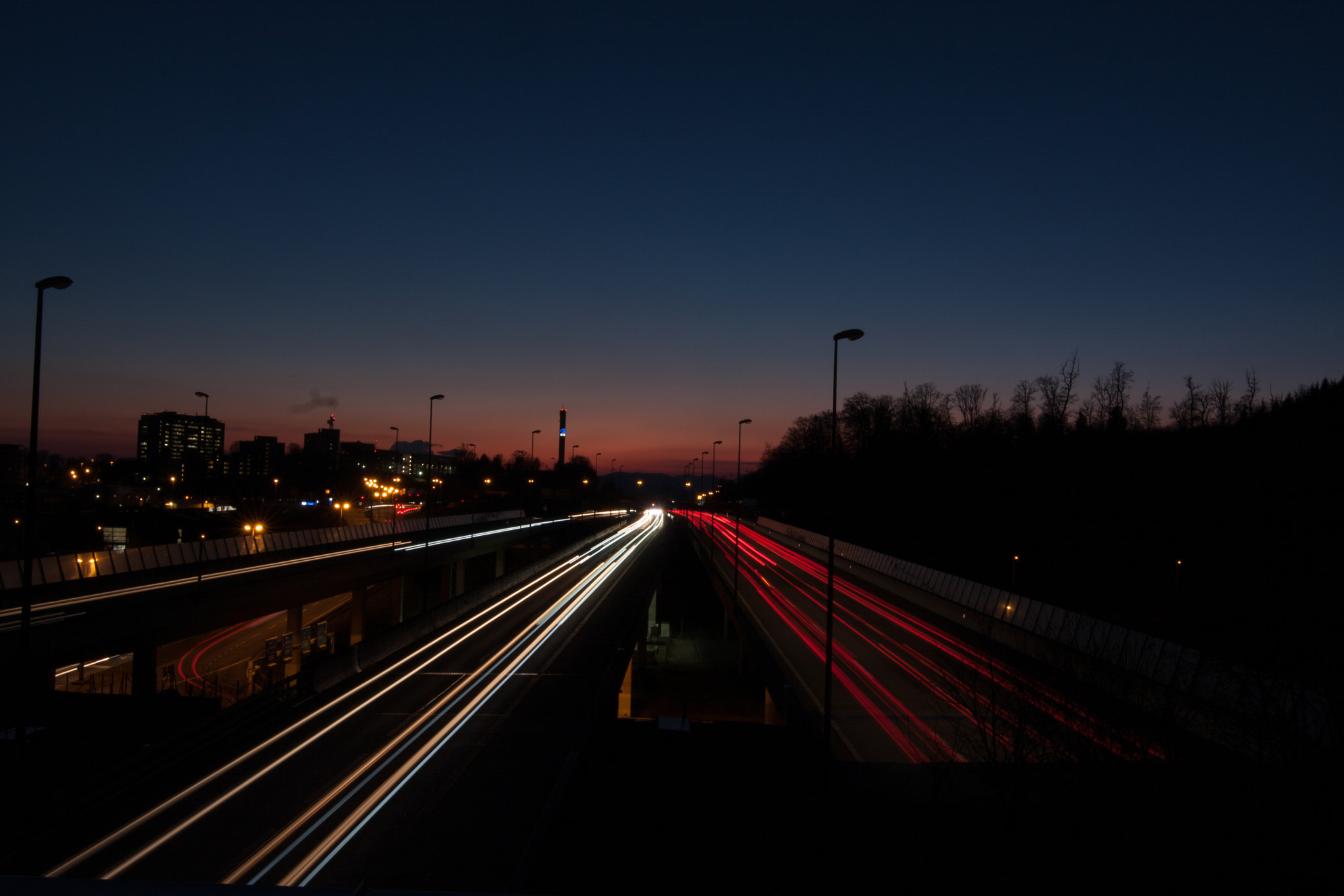 Canon EOS 40D sample photo. Highway by sunset photography