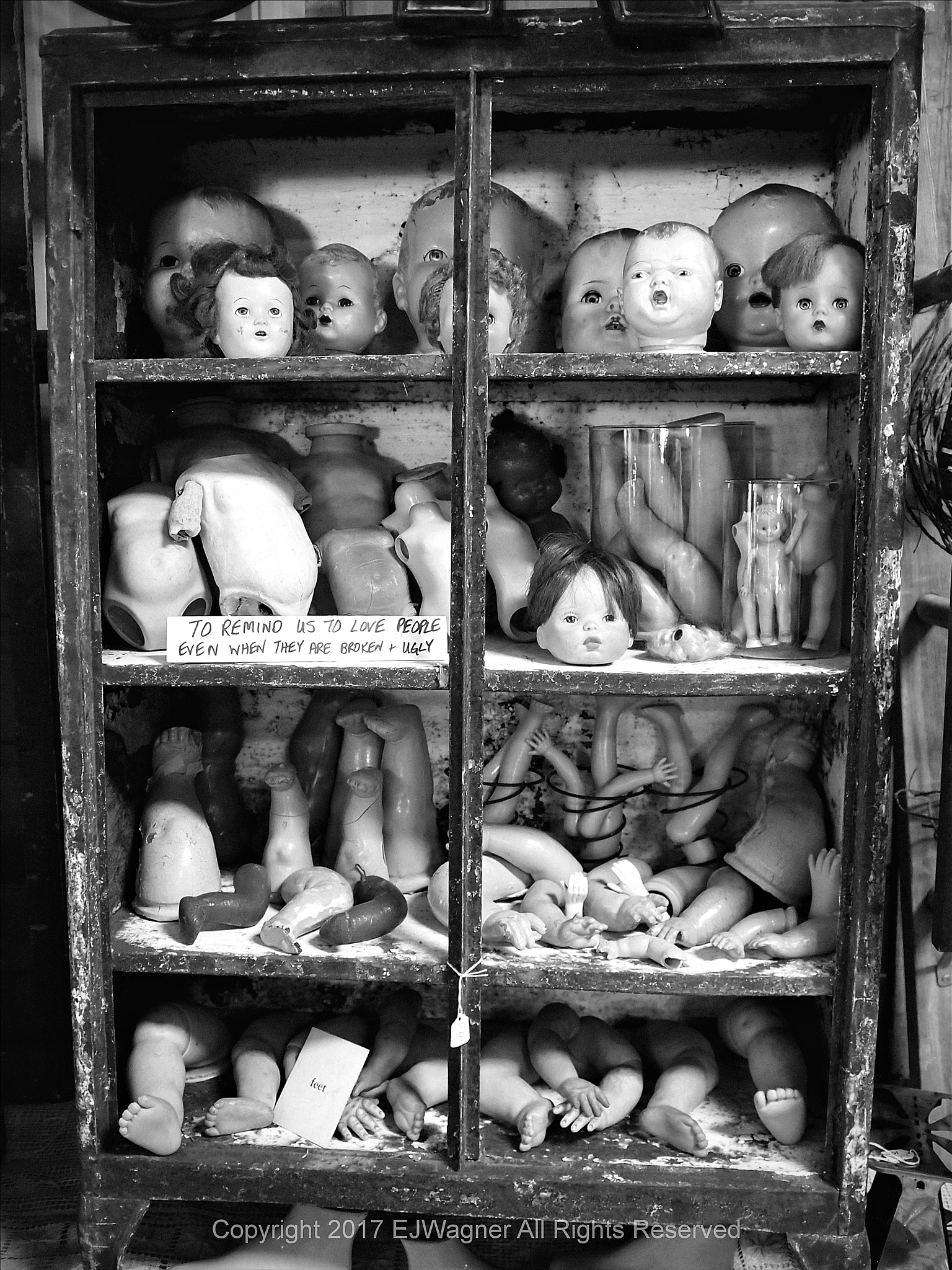 Olympus PEN E-PL2 sample photo. Creepy baby doll parts photography