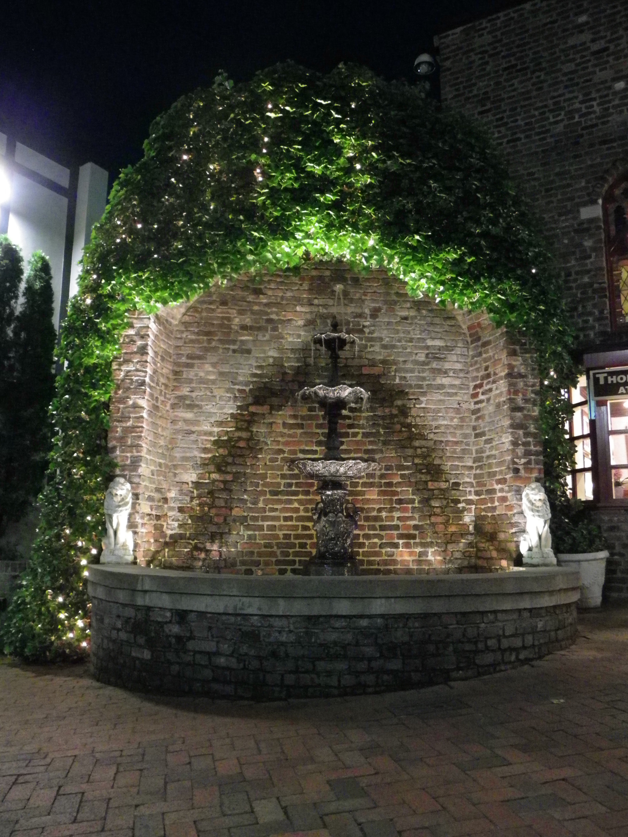 Pentax X90 sample photo. Fountain at night. photography