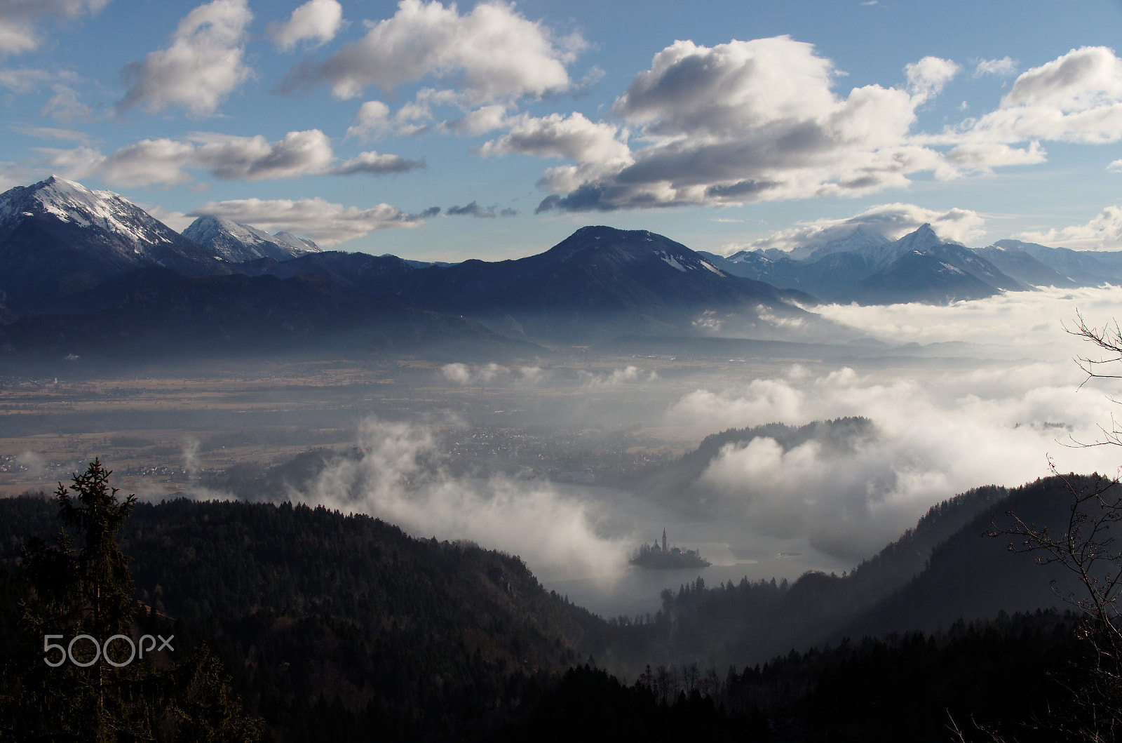 Sigma Lens (8 255) sample photo. Misty morning view on bled photography