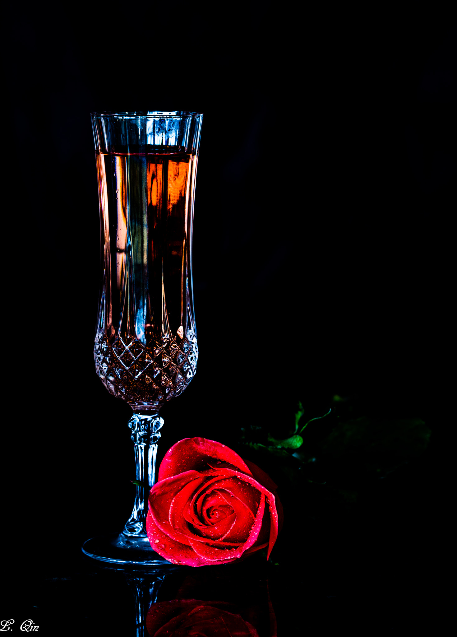 Canon EOS 5DS sample photo. Champagne and rose photography