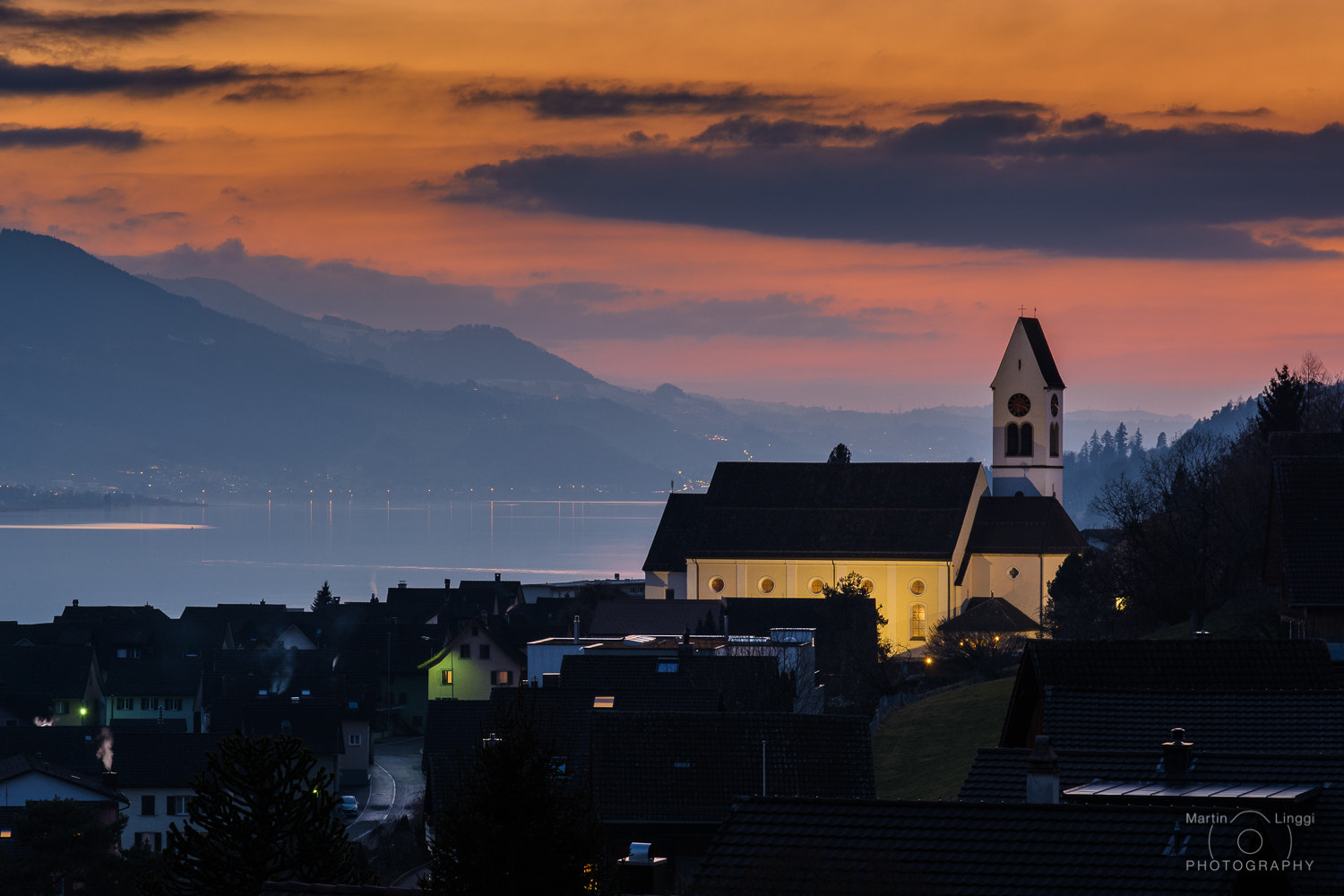 Nikon AF-S Nikkor 24-120mm F4G ED VR sample photo. Sunset@schmerikon photography